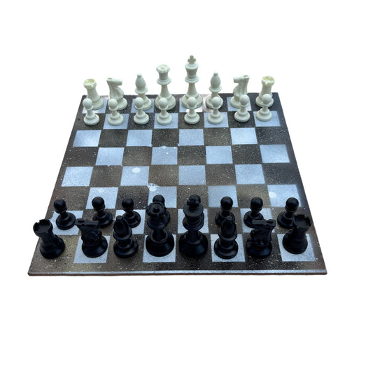 Blackboard Blue - Painted Chess Set