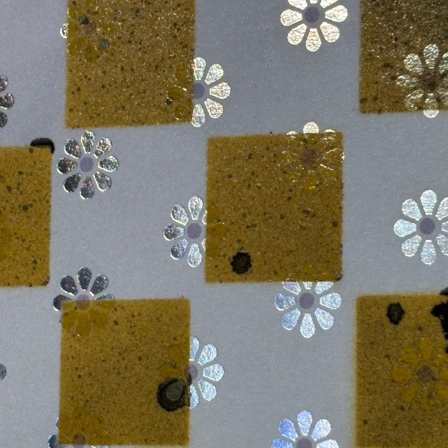 Yellow Chrome Flowers - Scrapbook Chess Board