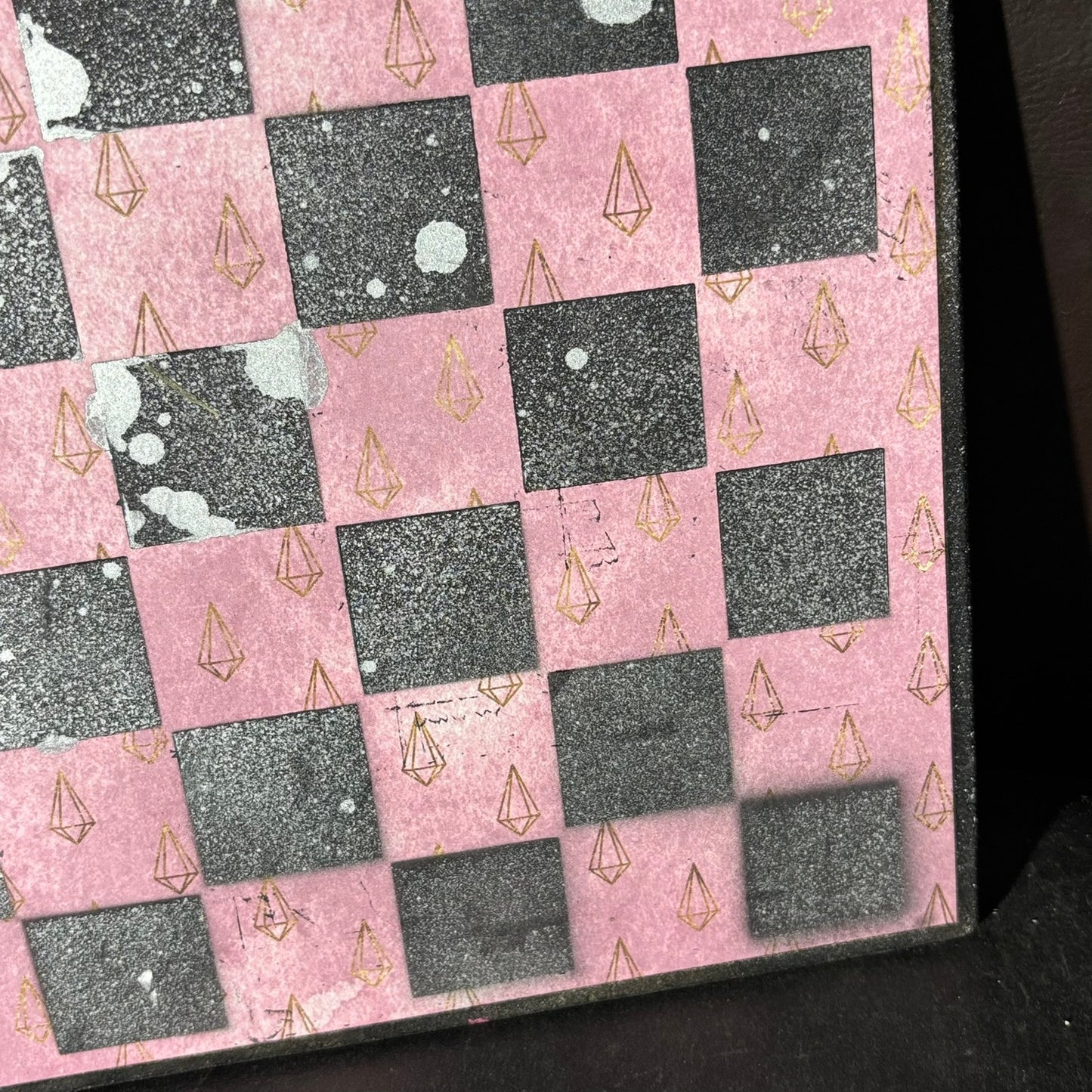 Peach Crystals - Scrapbook Chess Board
