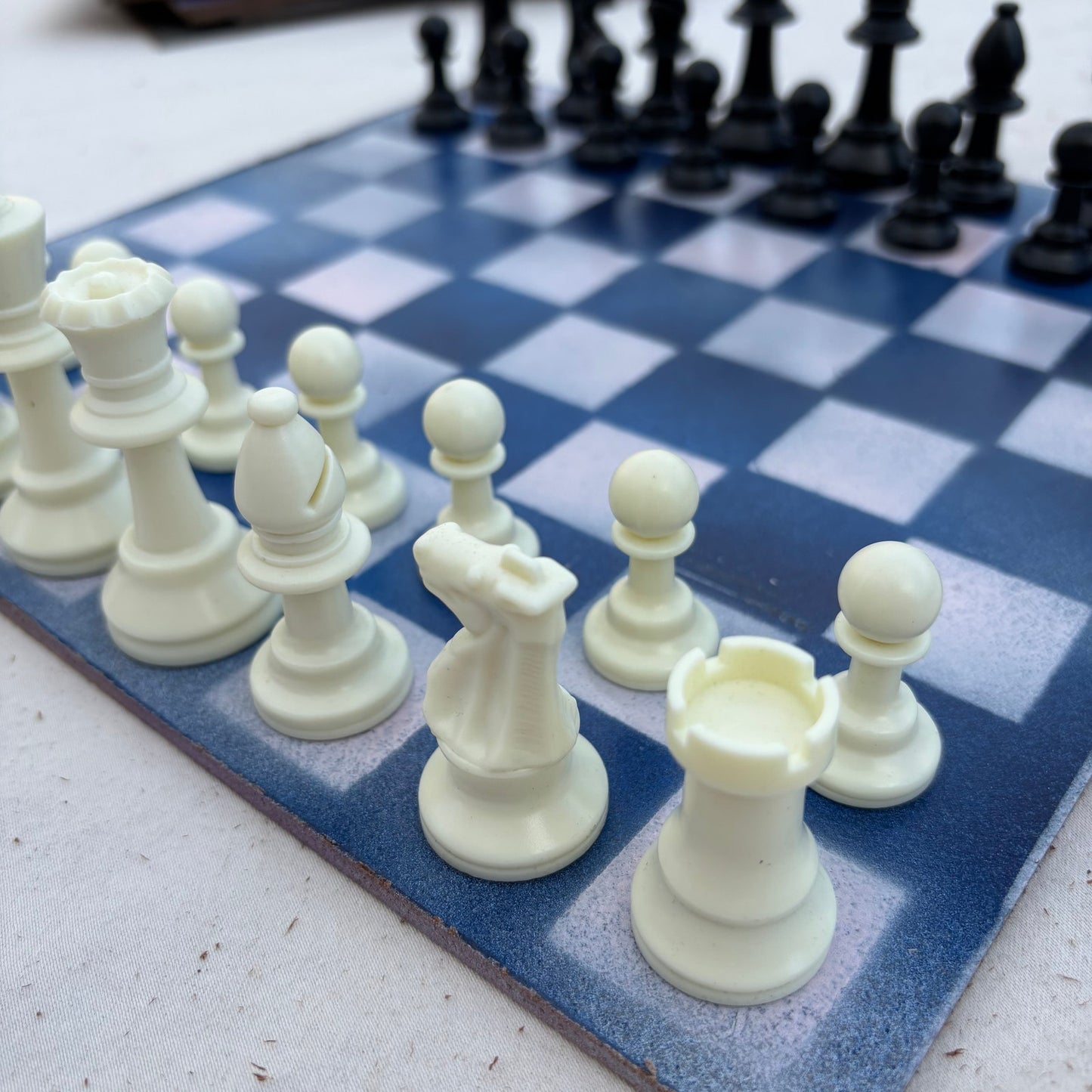 Blue & Pink - Painted Chess Set