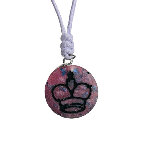 Purple King - Handmade Resin Chess Necklace