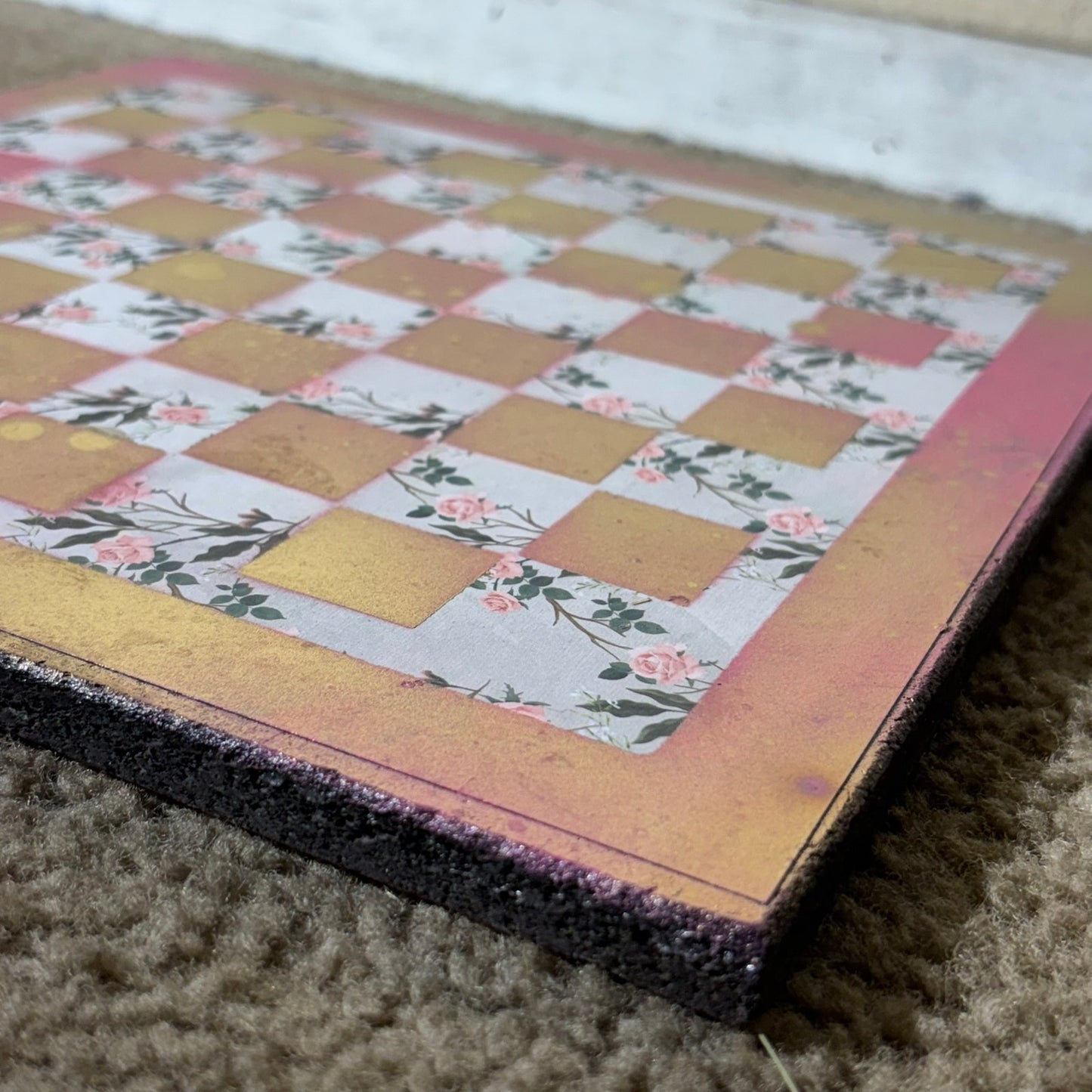 Pink Gold - Scrapbook Chess Board
