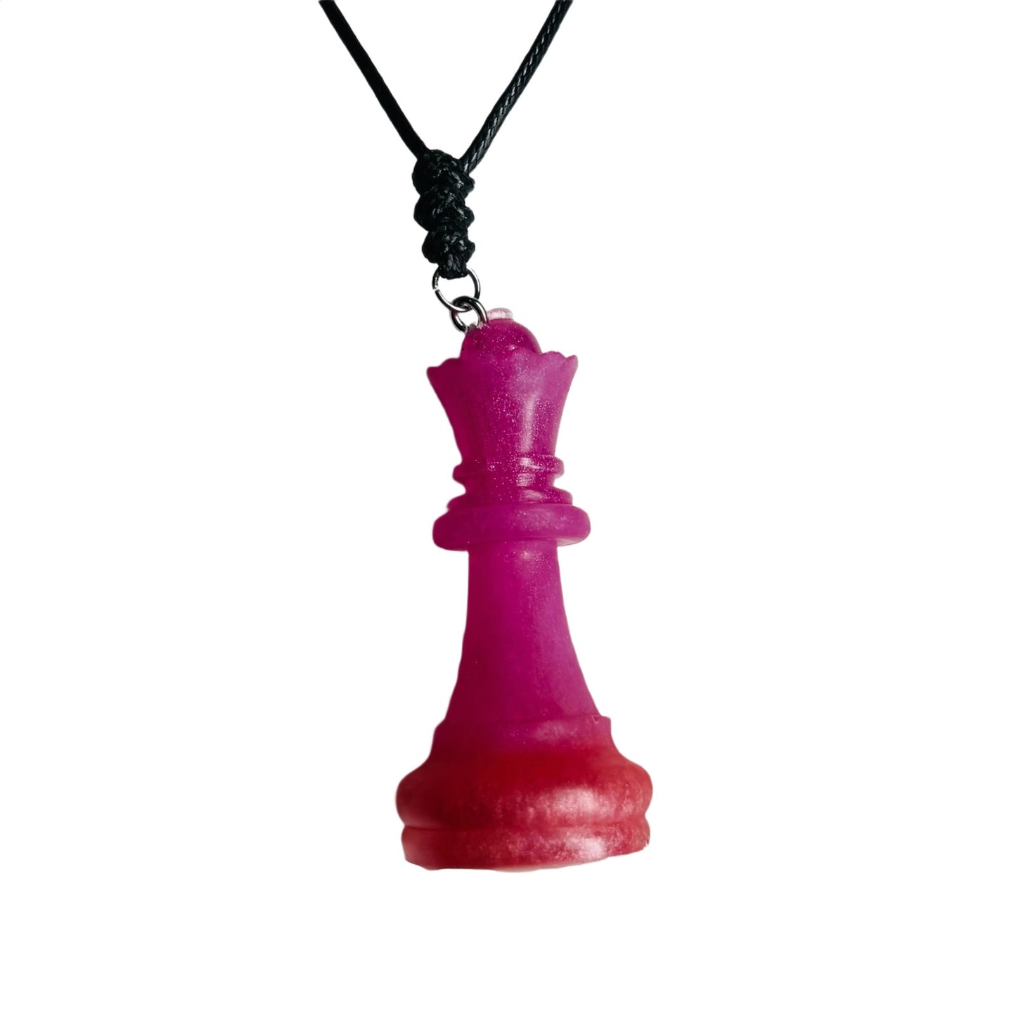 Pink Queen - Handmade Resin Chess Necklace