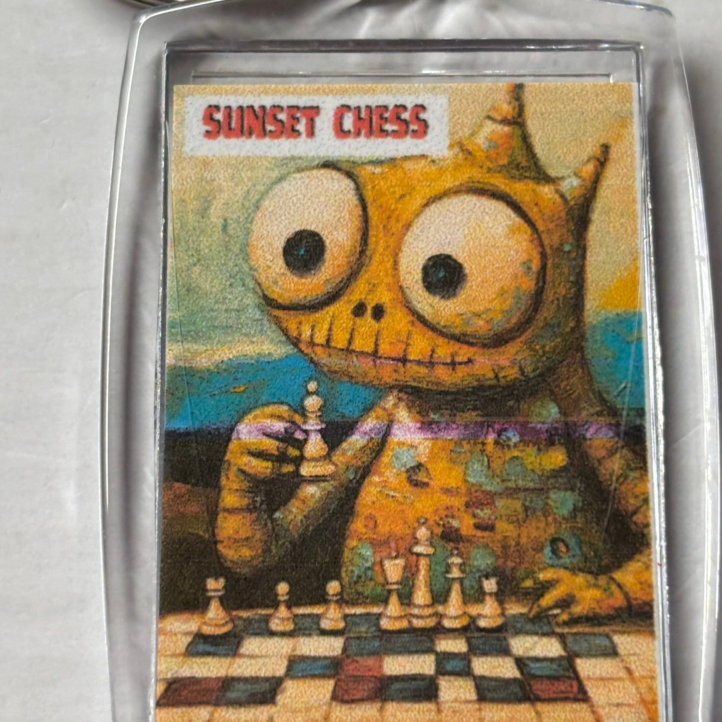 Curious Monster - Chess  Photo Keychain