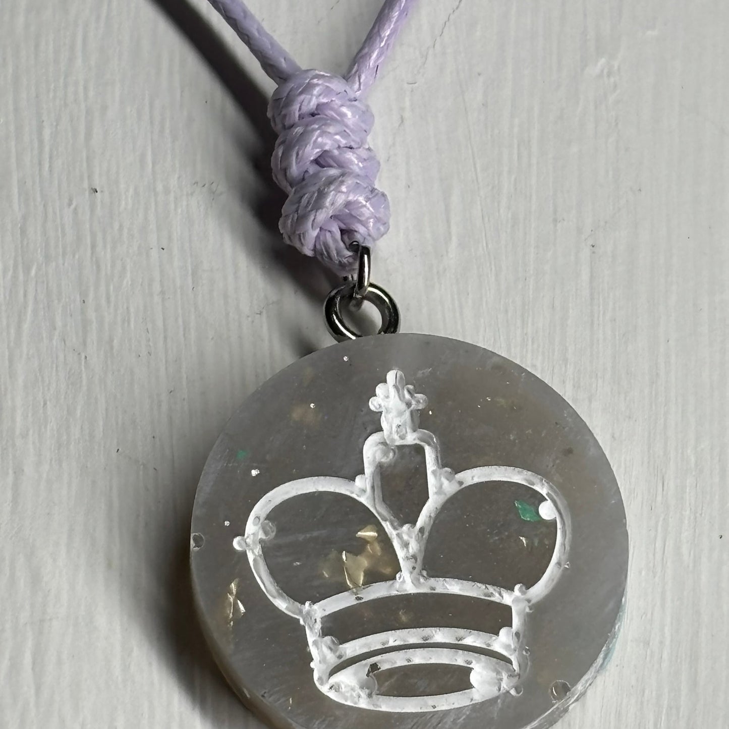 Purple Crystal King - Handmade Resin Chess Necklace