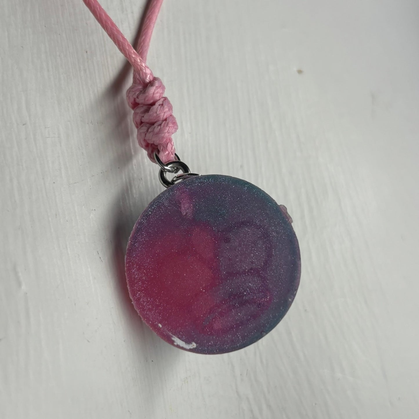 Pink/Green King - Handmade Resin Chess Necklace