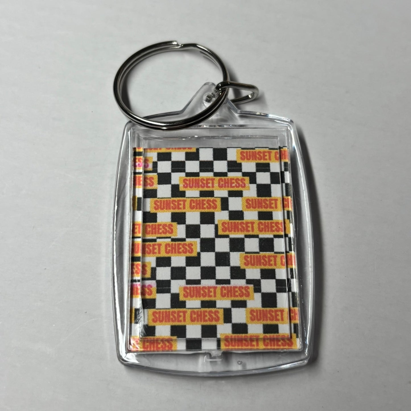 The Hard Mind - Sunset Chess Photo Keychain