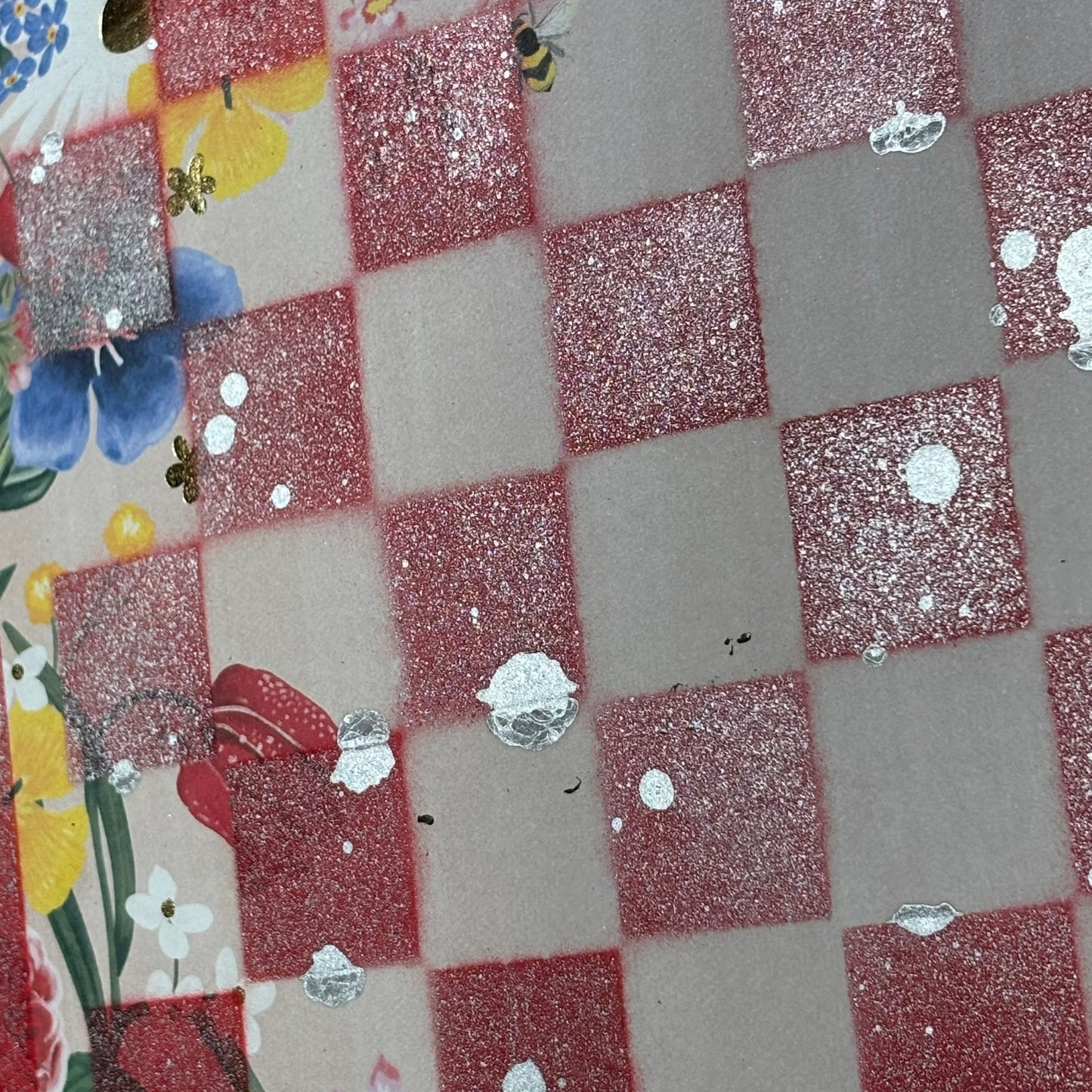 Red Butterflies - Scrapbook Chess Board