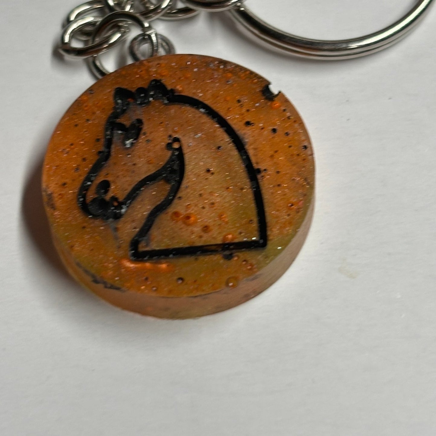 Knight From The Ashes - Handmade Resin Keychain - Flat Edition