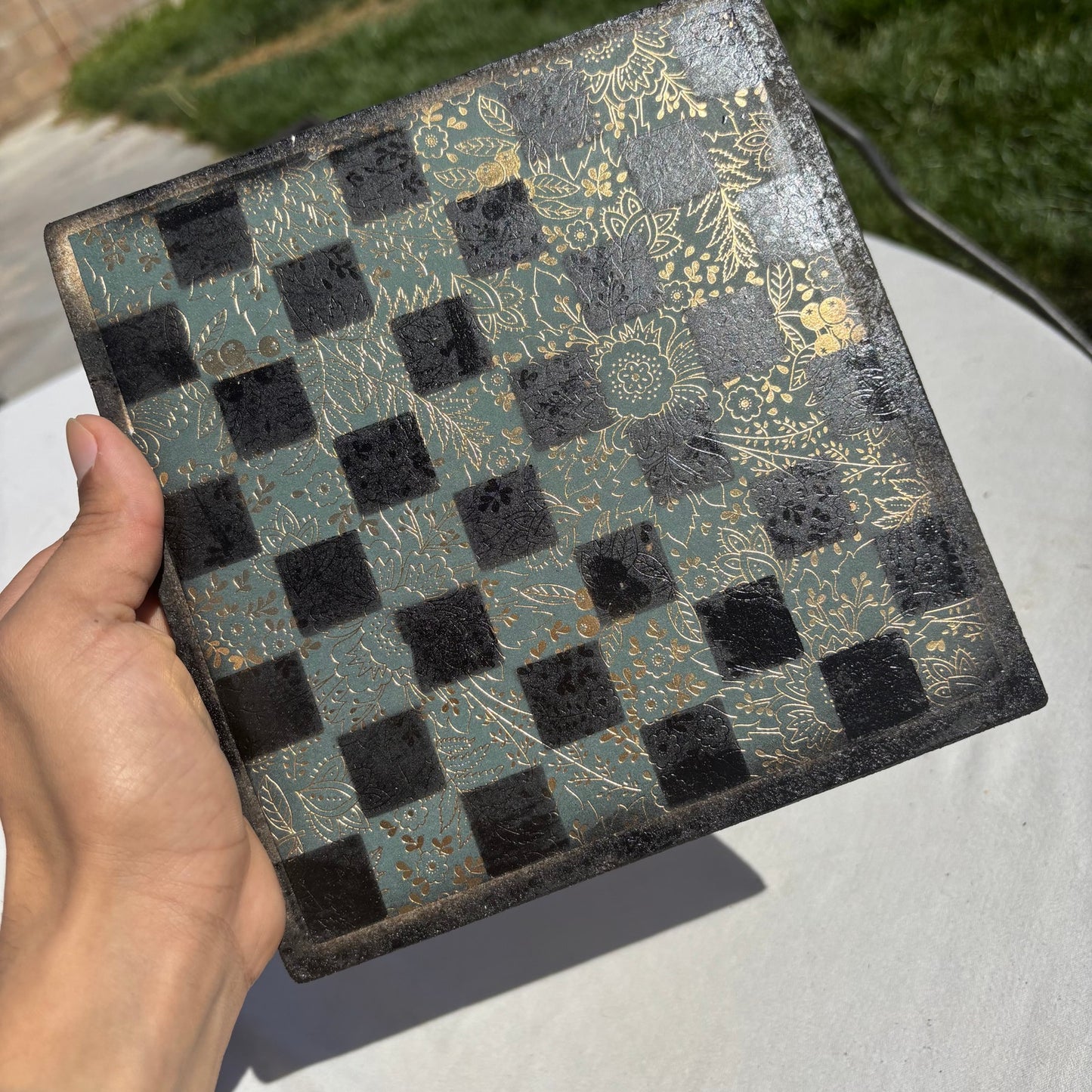 Golden Green - Scrapbook Chess Set
