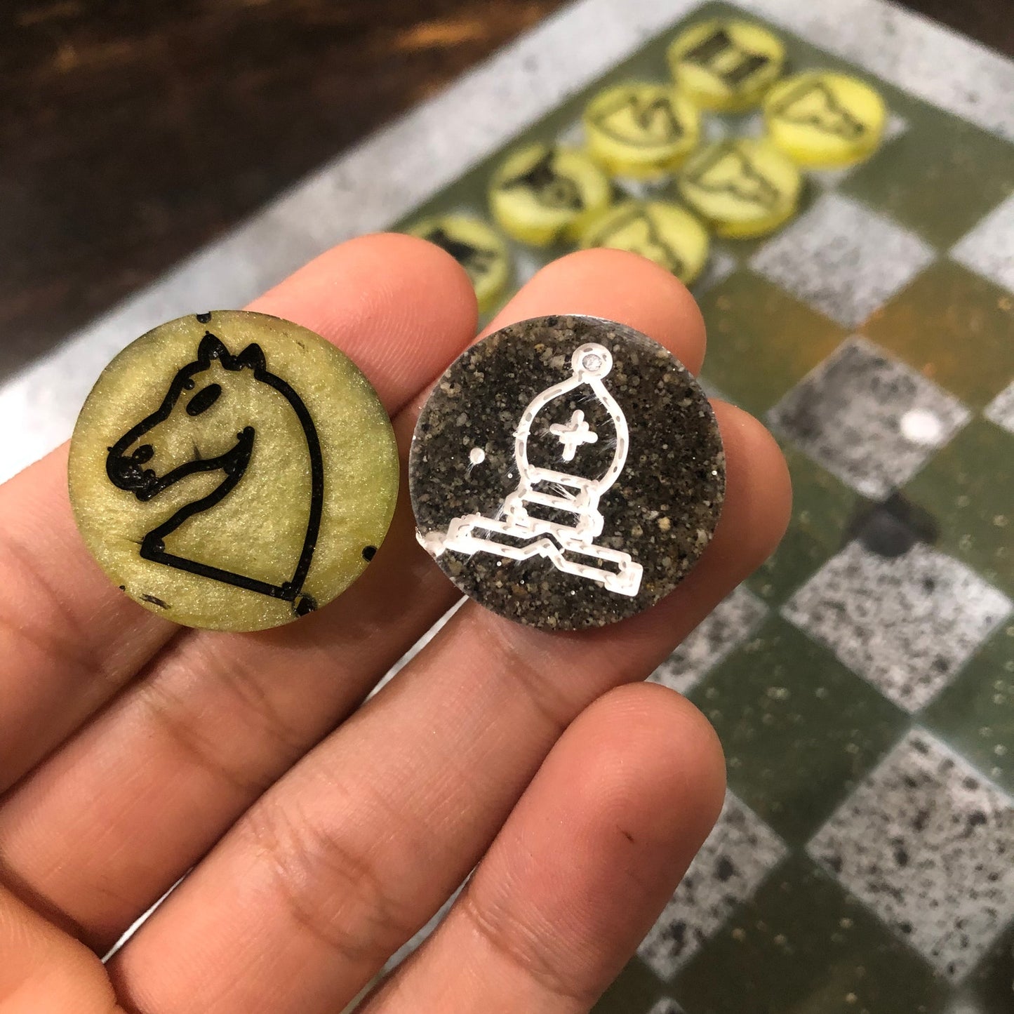 Toxic Green - Painted Chess Set