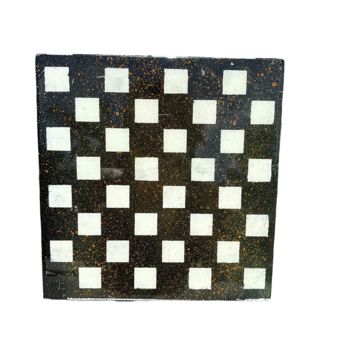 Black Orange Speckled - Resin Coated Chess Board