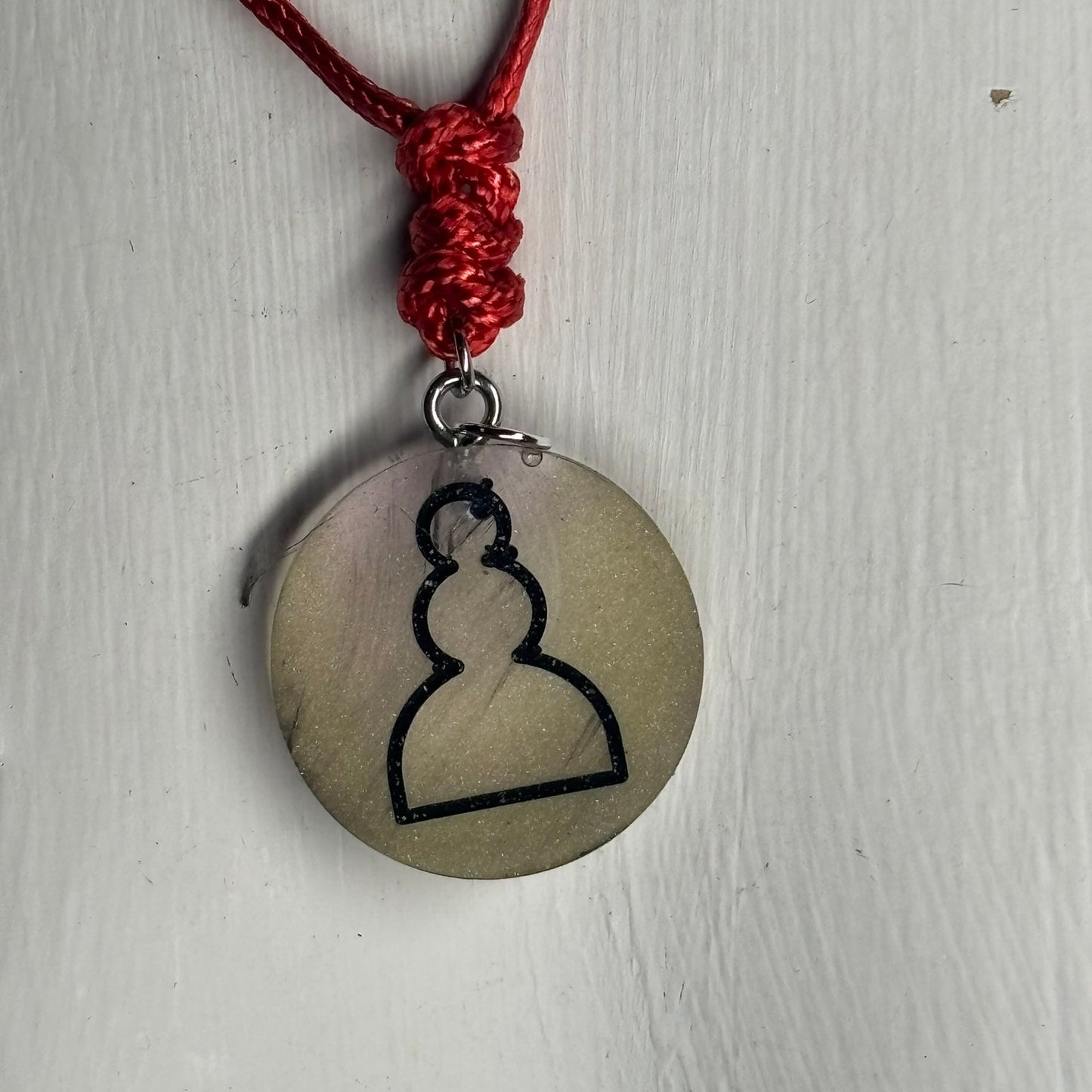 Classic Yellow Pawn - Handmade Resin Chess Necklace