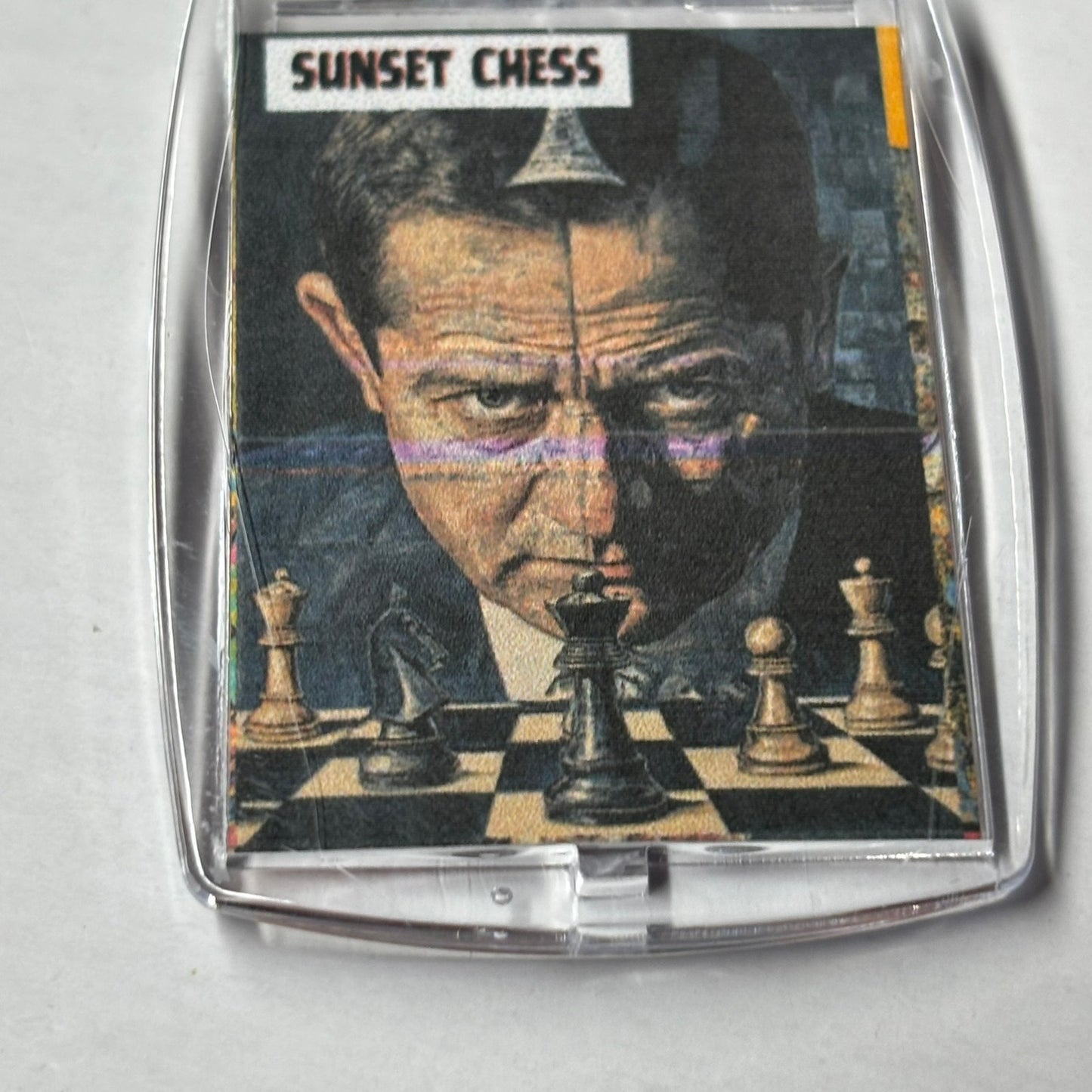 The Hard Mind - Sunset Chess Photo Keychain
