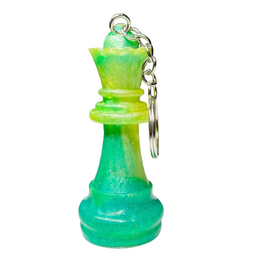 Lime Green Queen - Handmade Resin Keychain - Large Edition