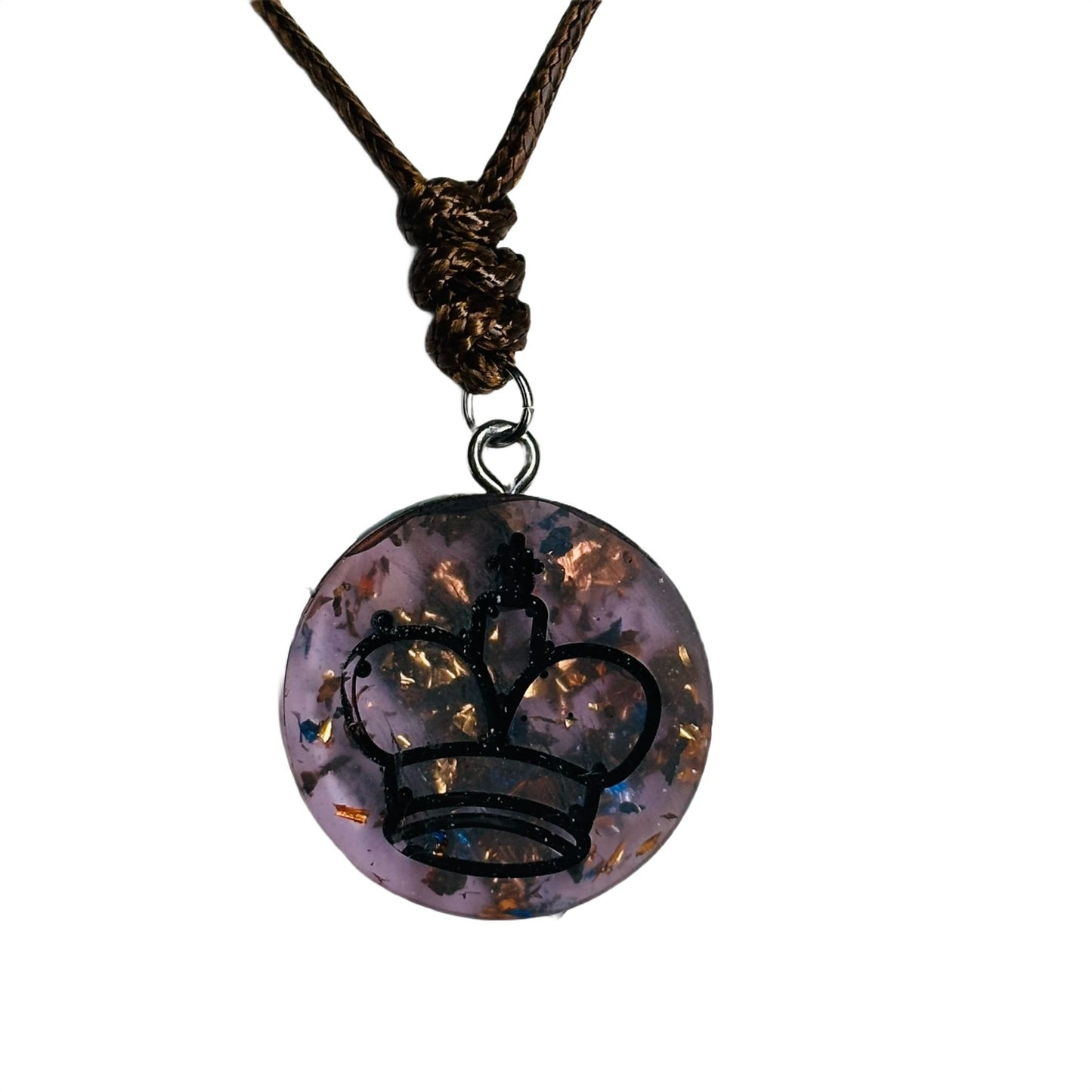 Translucent Sparkle King - Handmade Resin Chess Necklace