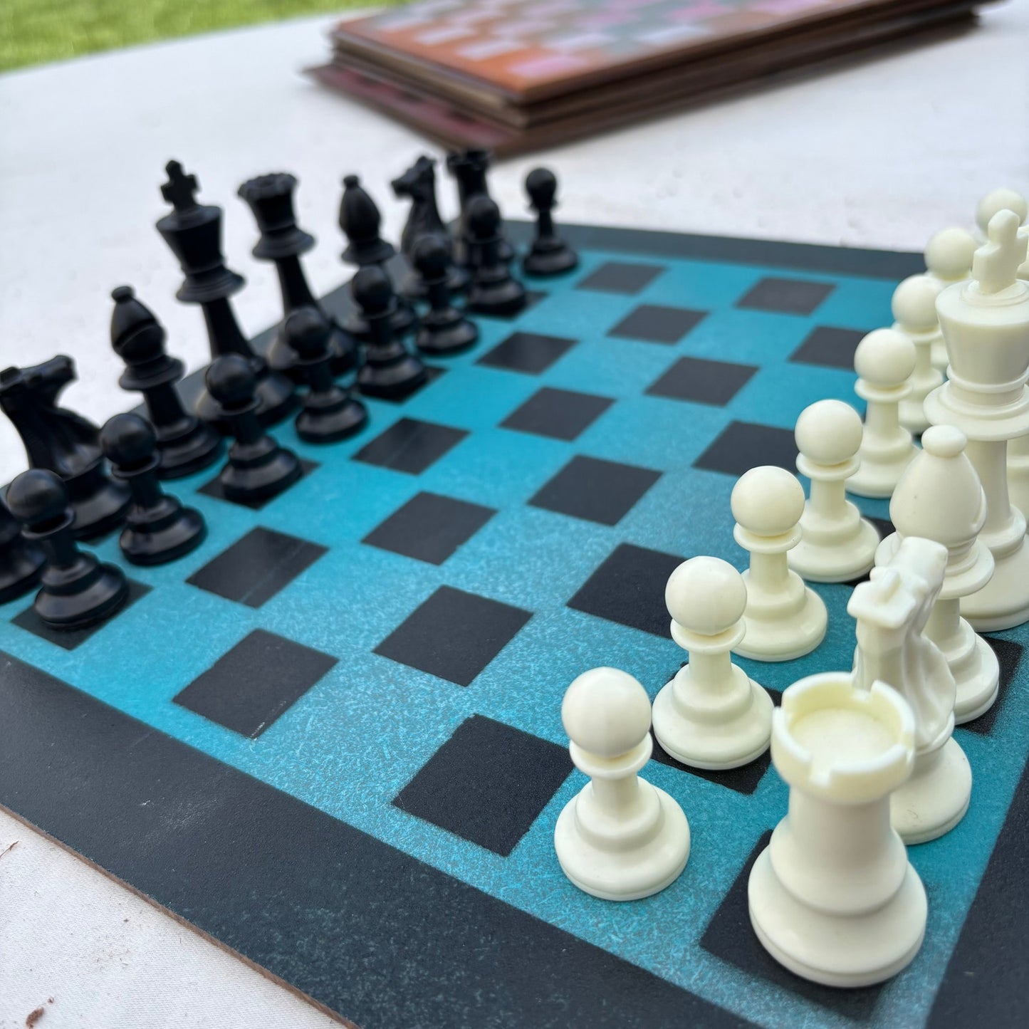 Beautiful Blue - Painted Chess Set