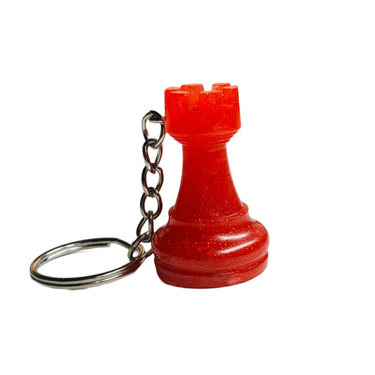 Cherry Red Rook - Handmade Resin Keychain