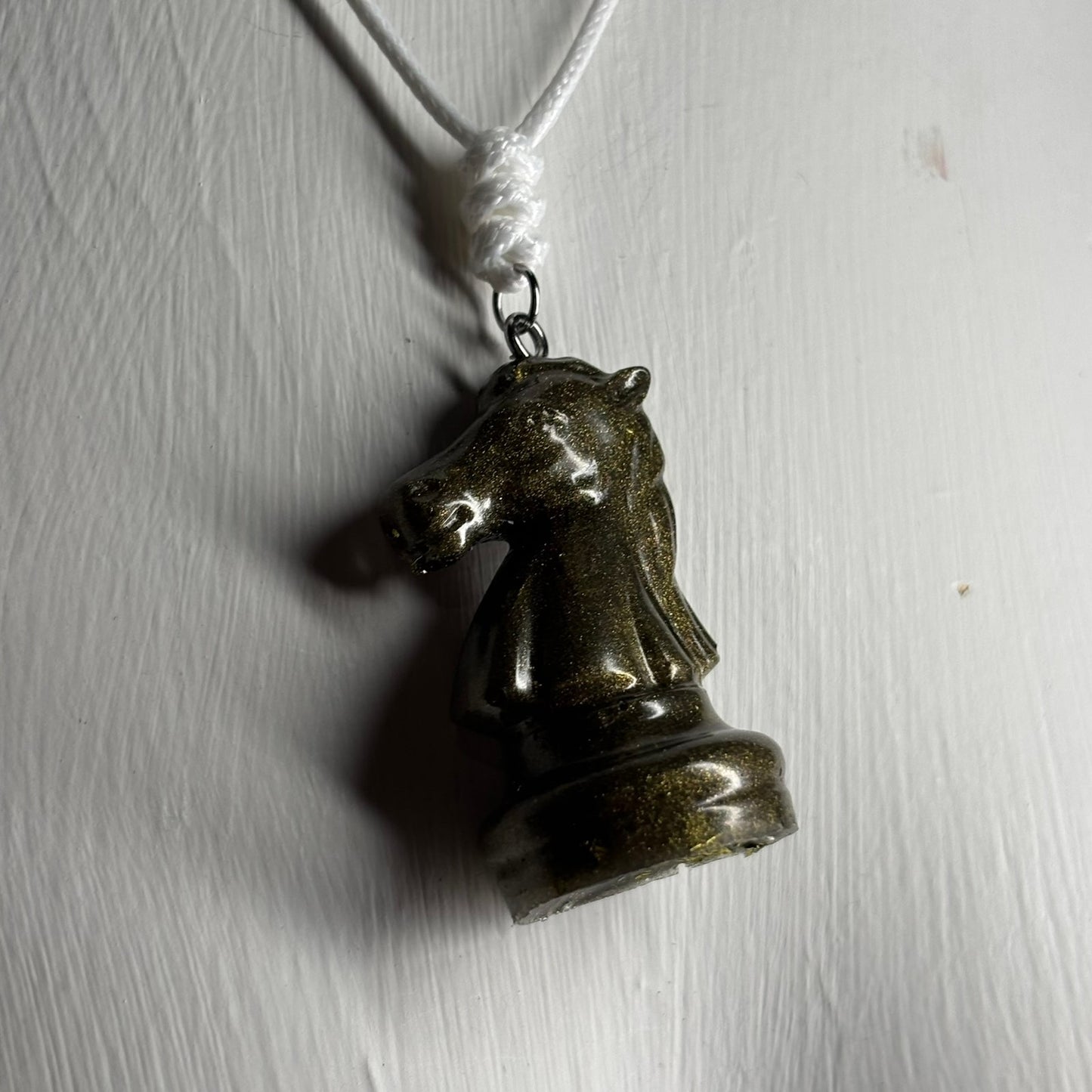 Alien Green Knight - Handmade Resin Chess Necklace