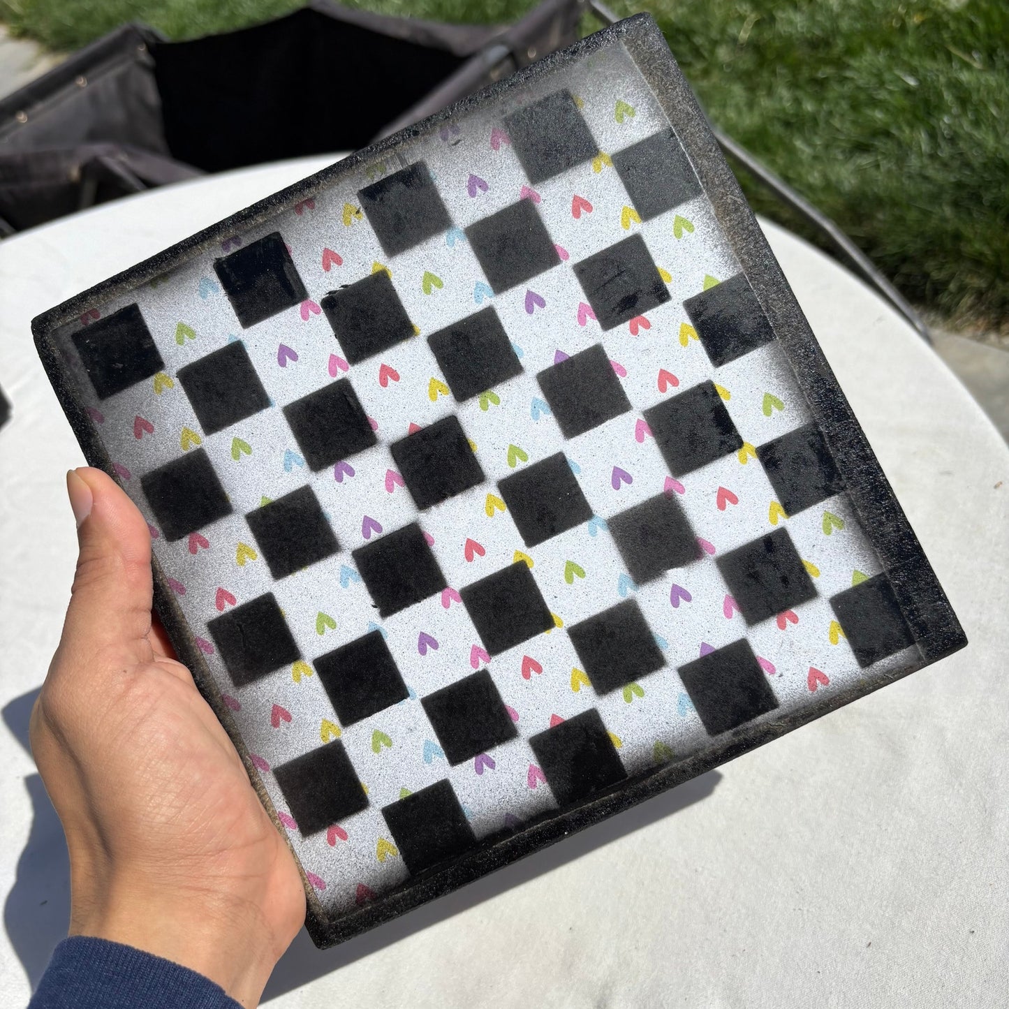 Colorful Hearts - Scrapbook Chess Set