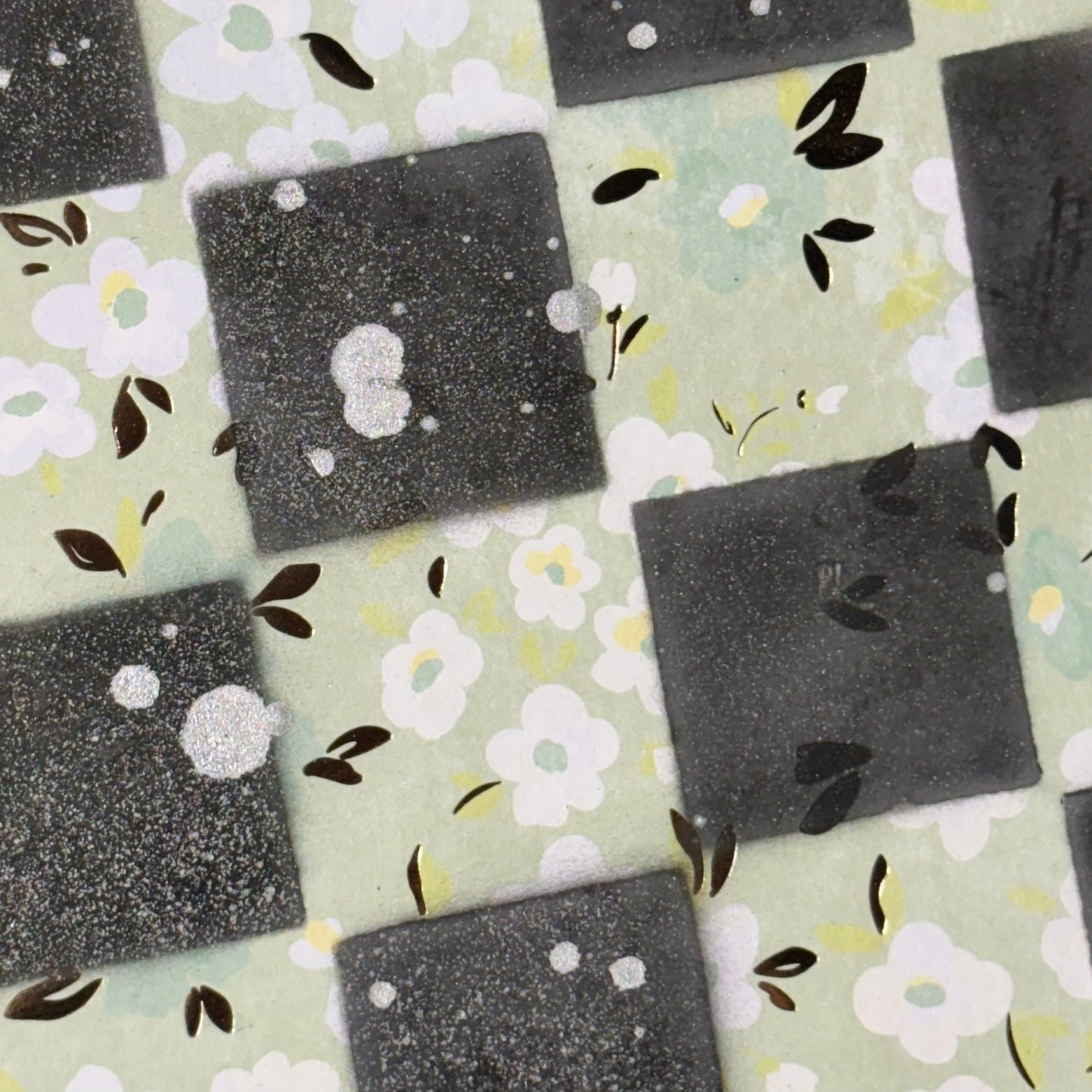 Mint Green & Black - Scrapbook Chess Board