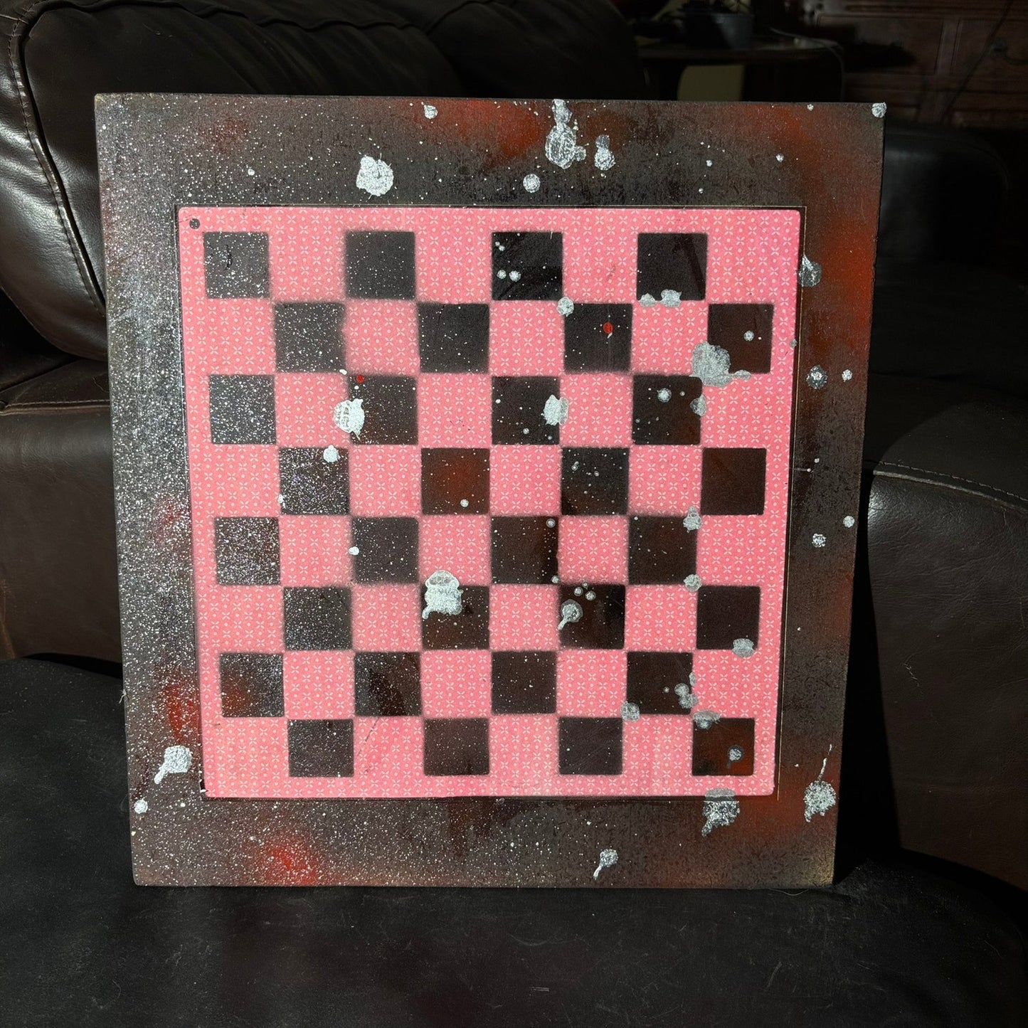 Red Splash Hue - Large Scrapbook Chess Board