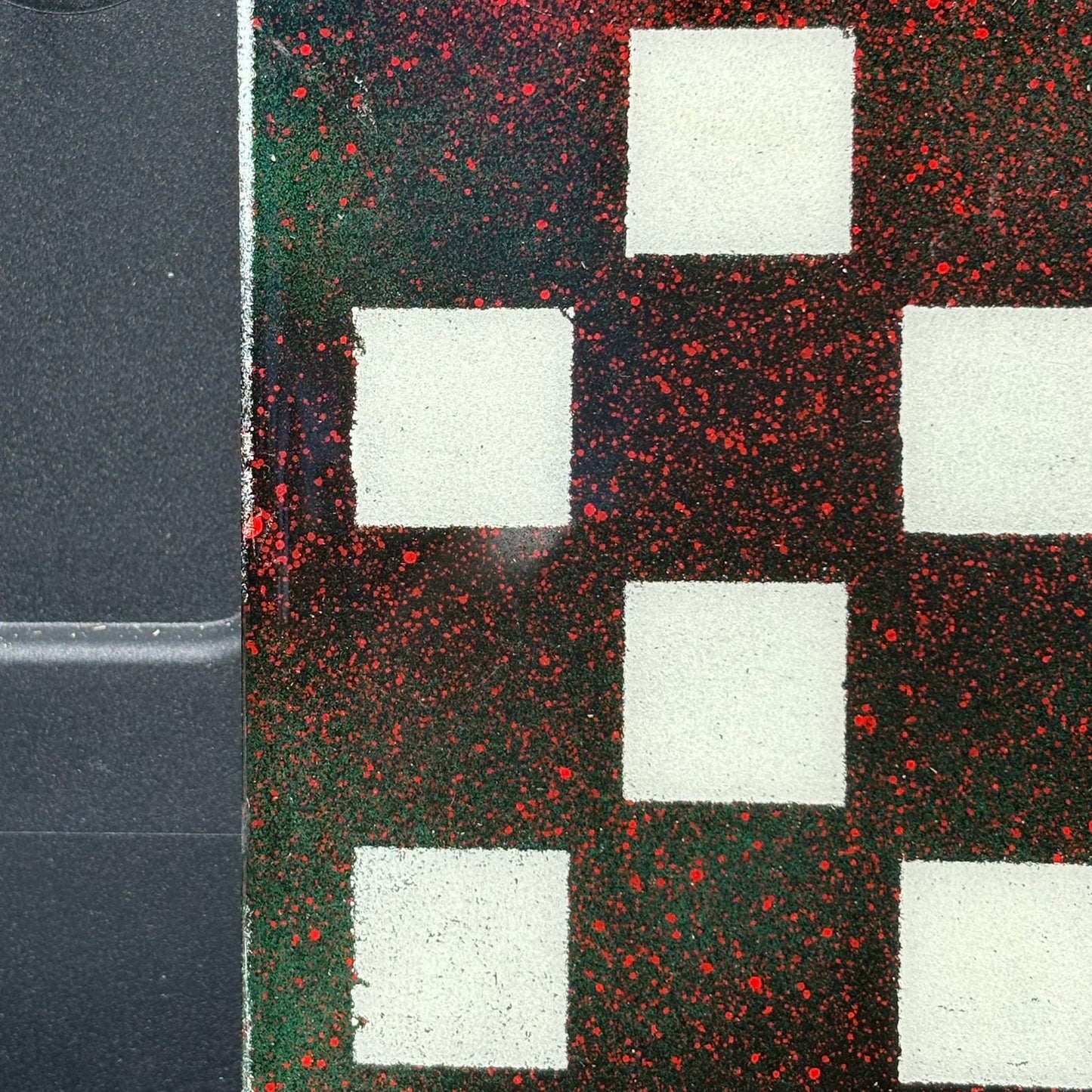 Black Specked Red - Resin Coated Chess Board