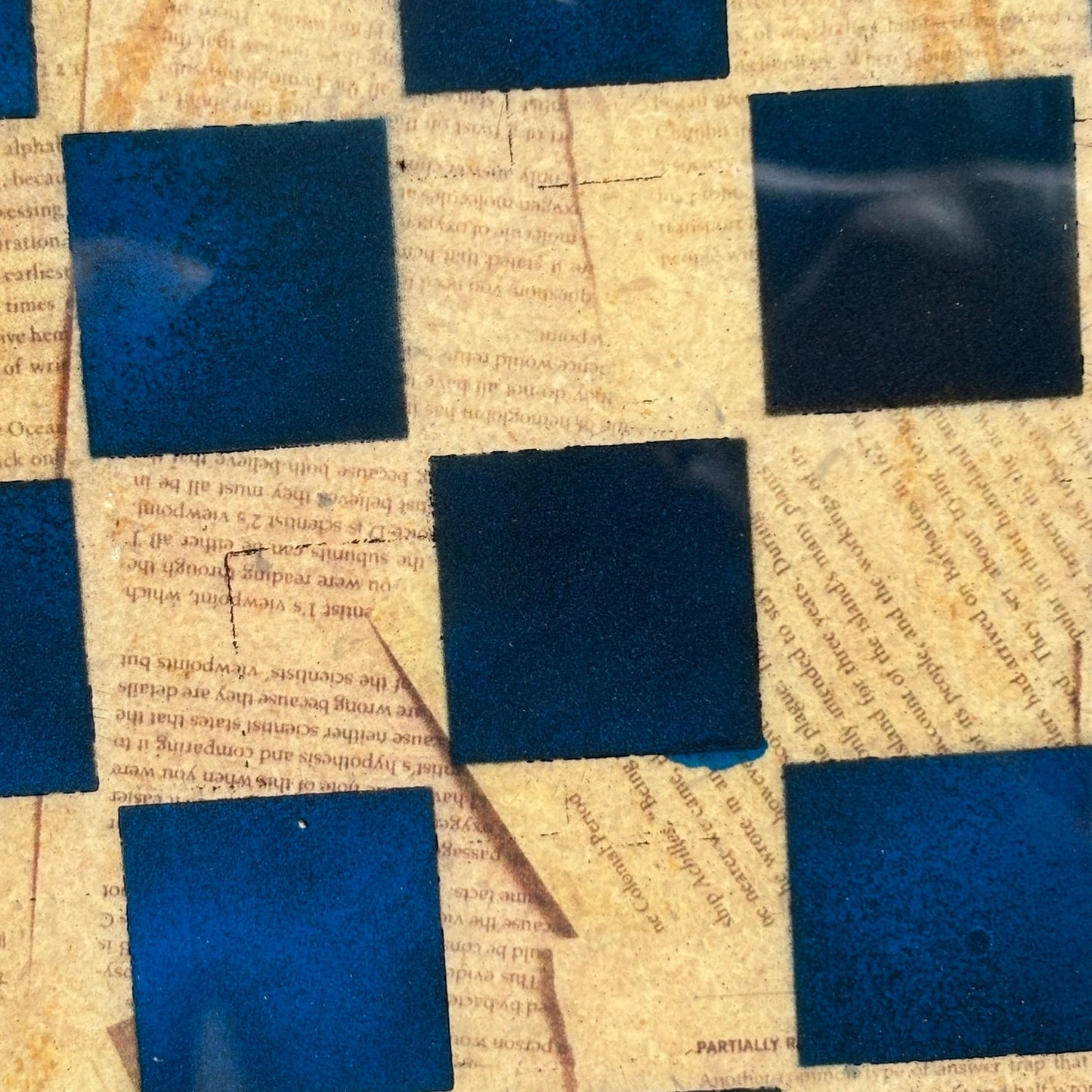 Blue Scrolls - Resin Coated Chess Board