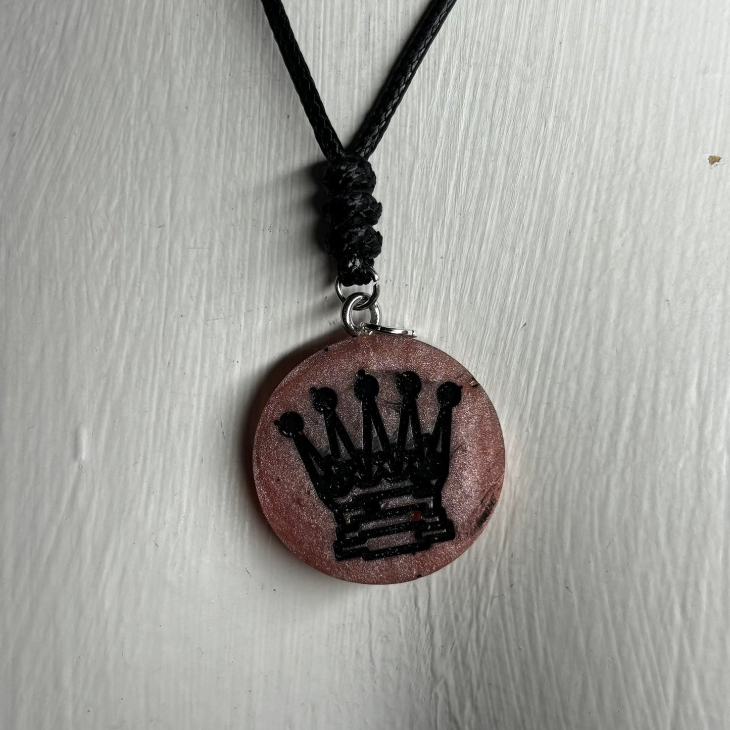 Peach Queen - Handmade Resin Chess Necklace