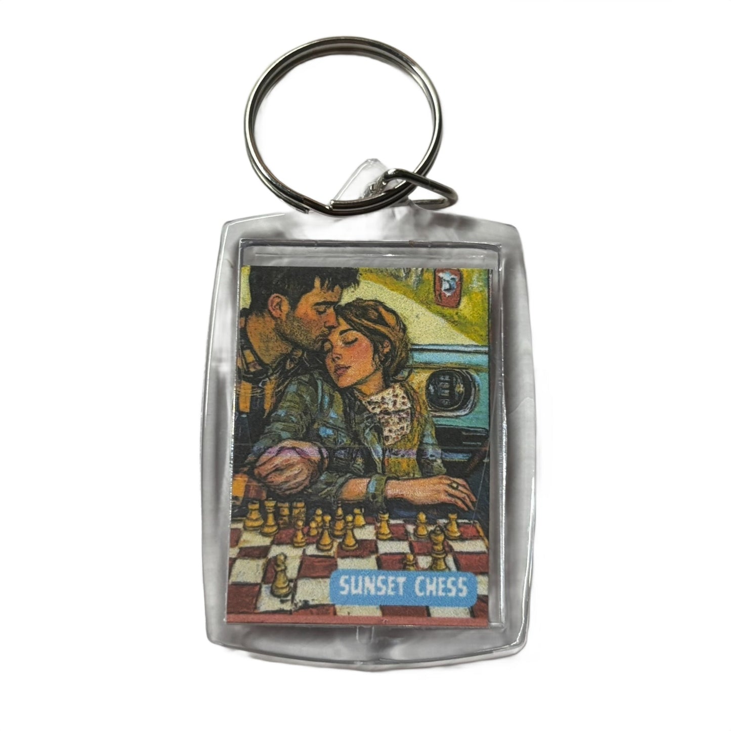 Young Love - Chess  Photo Keychain