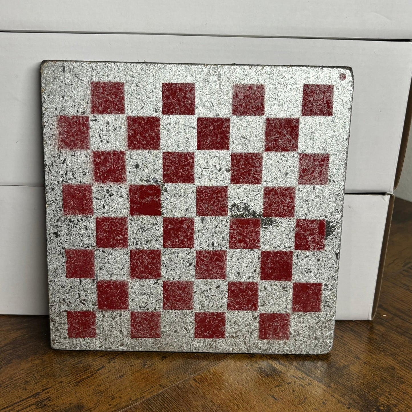 Chrome Red - Painted Double Sided Chess Board