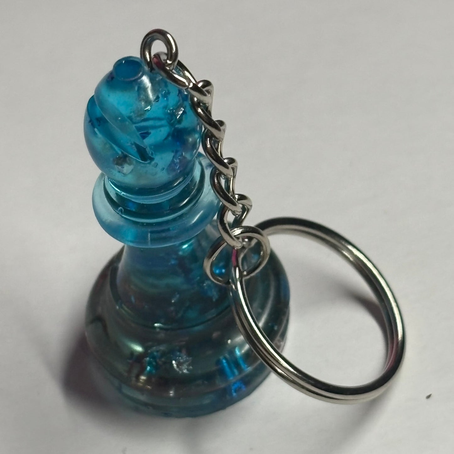 Blue Crystal Bishop - Handmade Resin Keychain