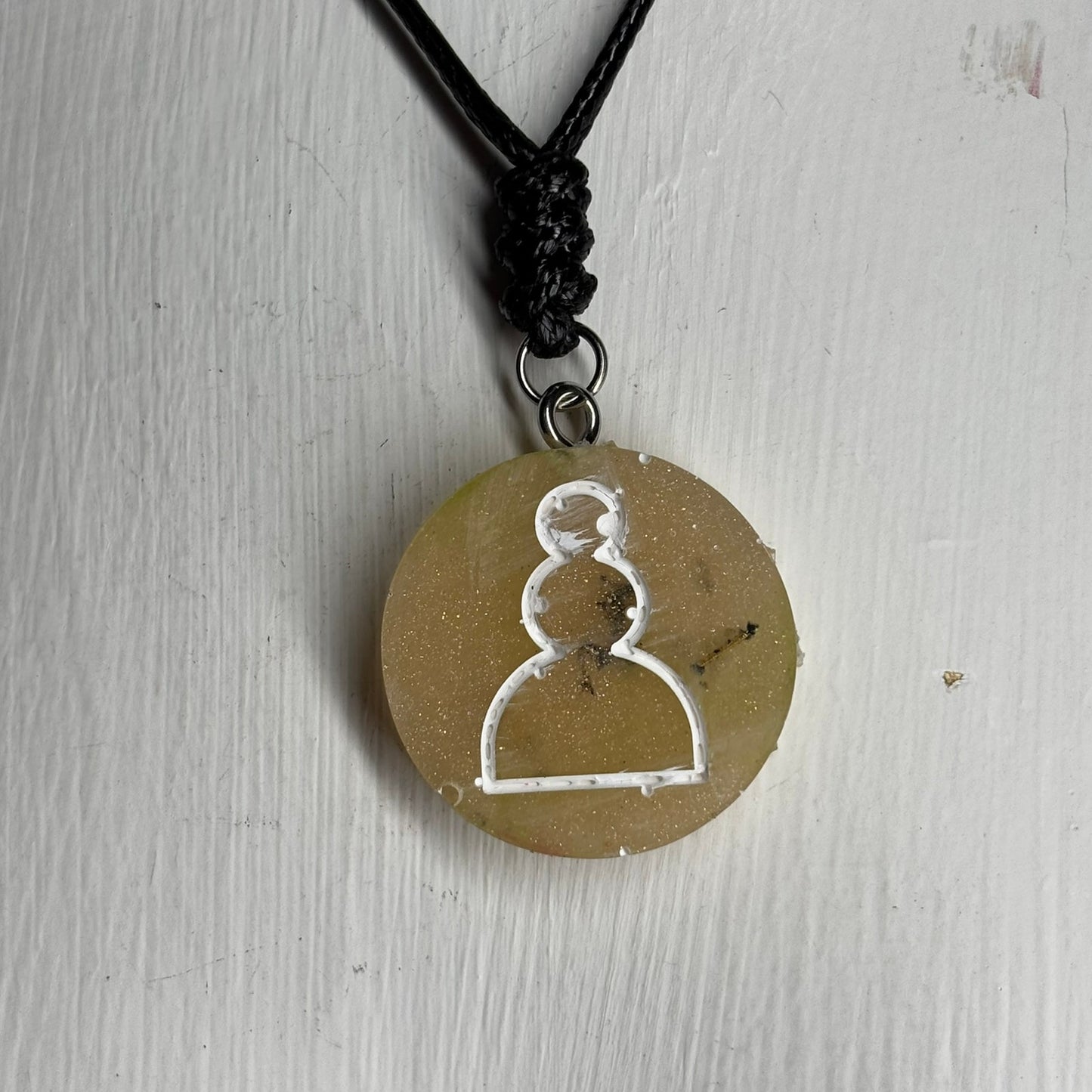Sunshine Pawn - Handmade Resin Chess Necklace