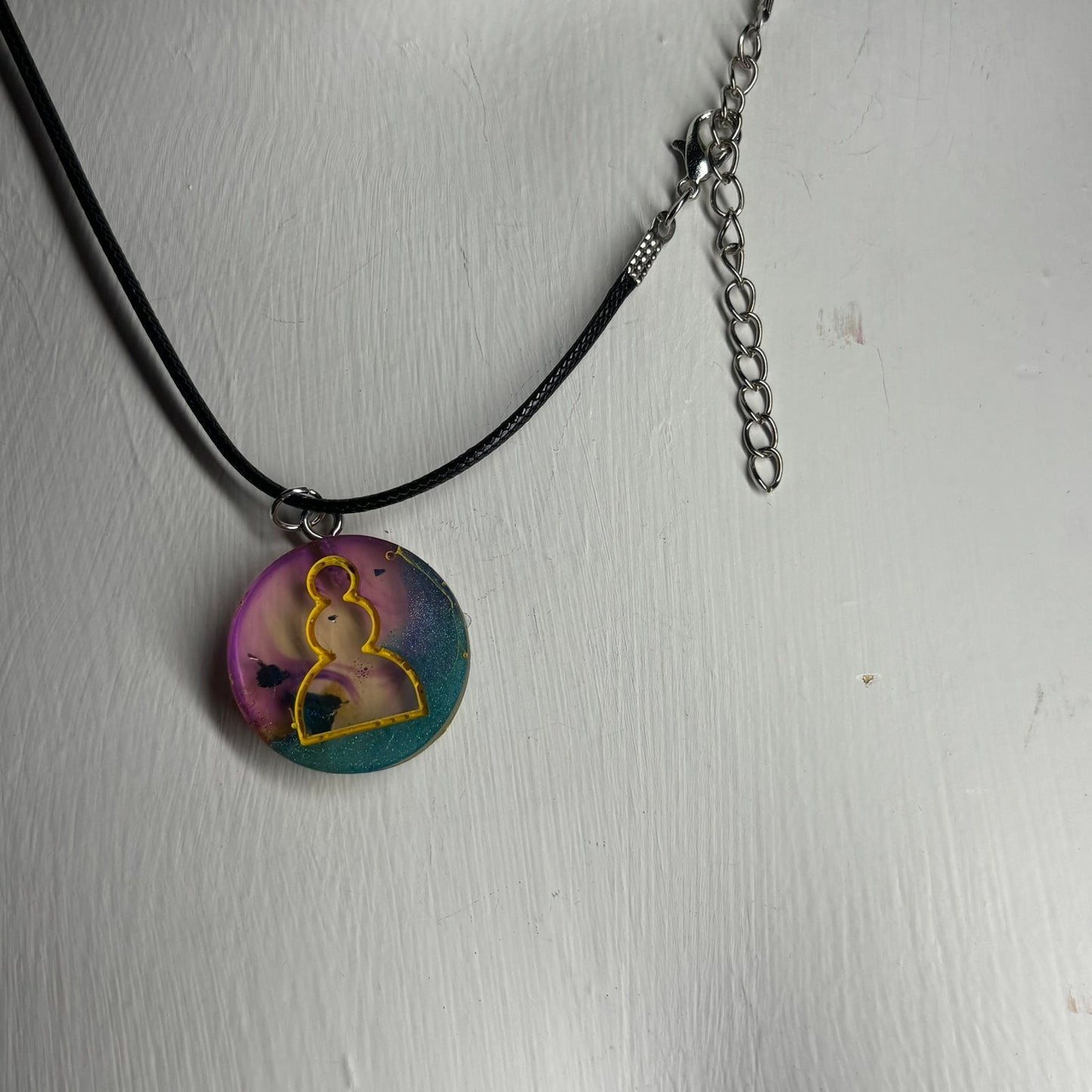 Color Mushed Pawn - Handmade Resin Chess Necklace