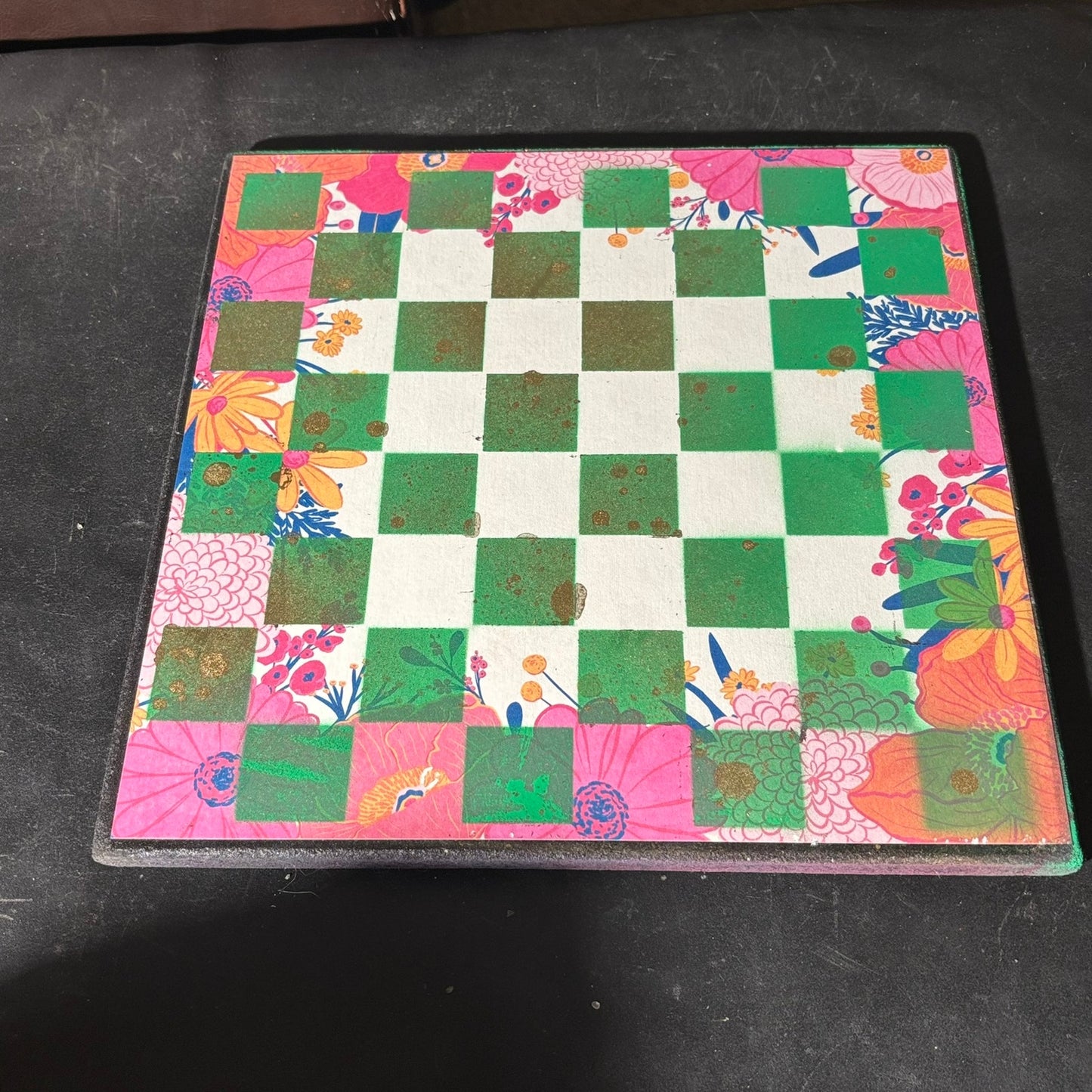 Vibrant Pink & Green - Scrapbook Chess Set