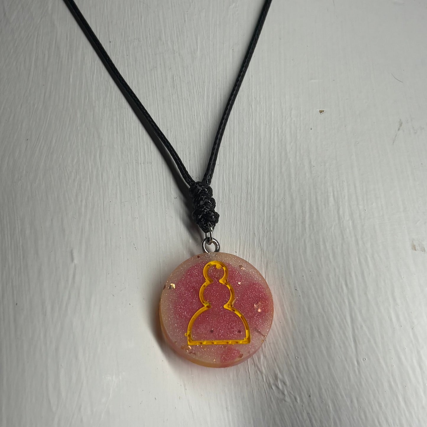 Red Mist Pawn - Handmade Resin Chess Necklace