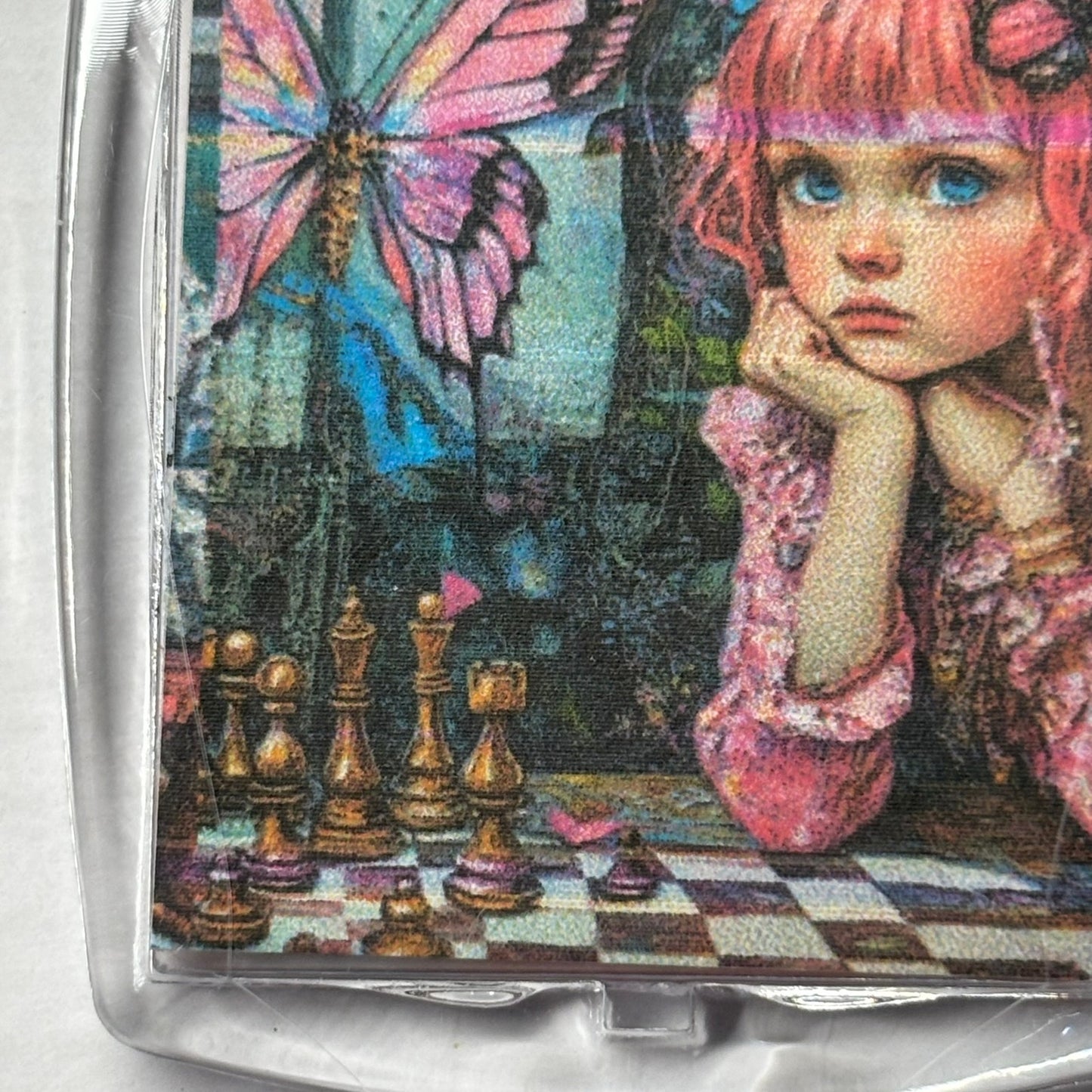 Pink Butterfly - Chess  Photo Keychain