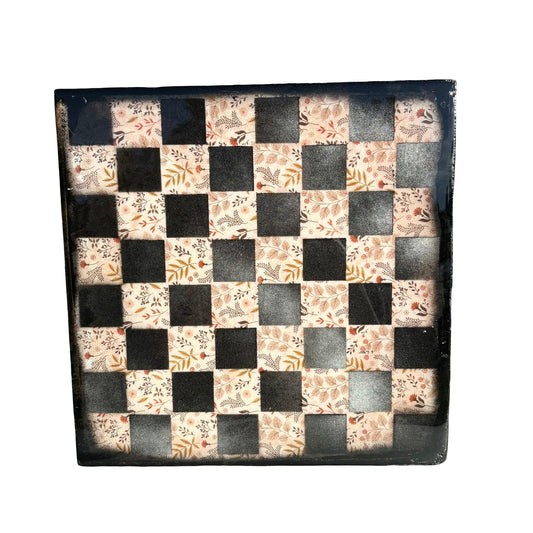 Vintage Flowers - Resin Coated Chess Board