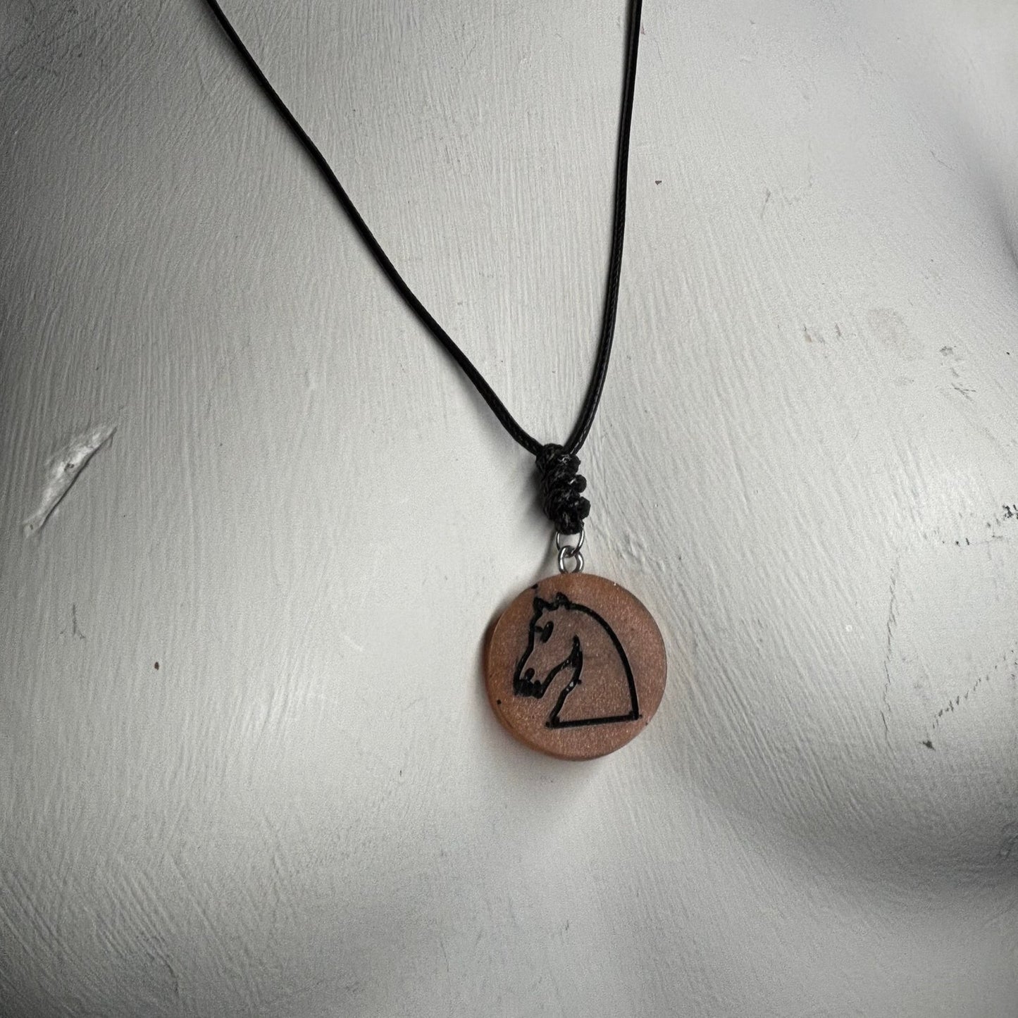 Brown Knight - Handmade Resin Chess Necklace