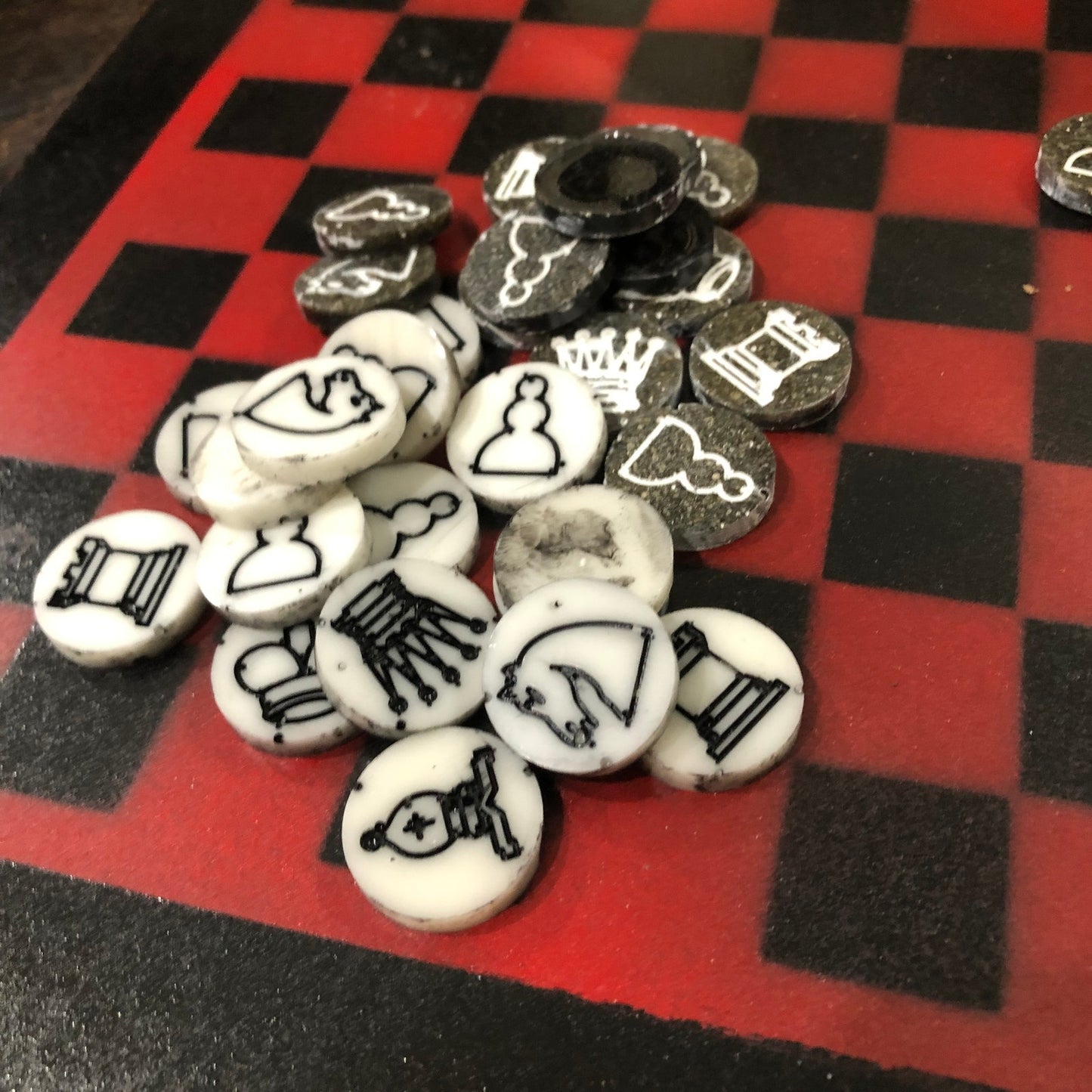 Black & Red - Painted Chess Set