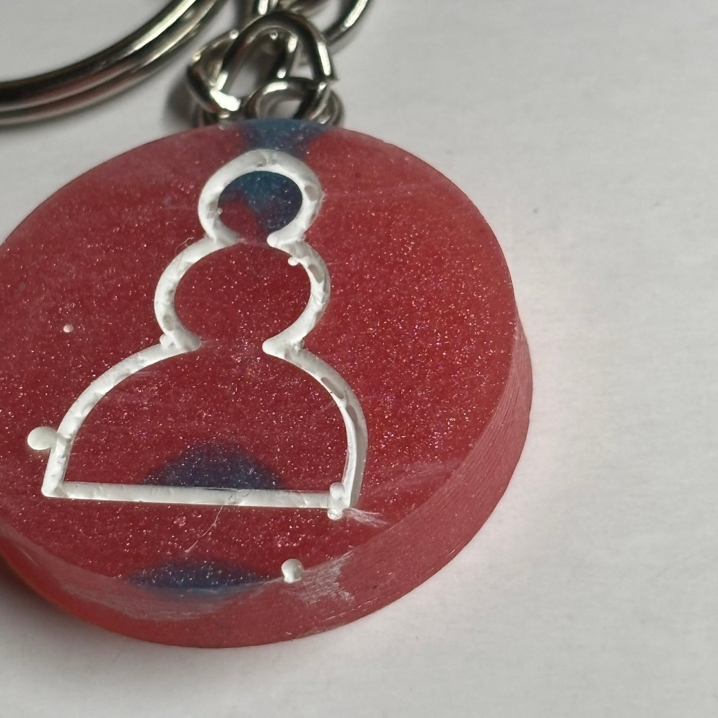 Orange Red Pawn - Handmade Resin Keychain - Flat Edition