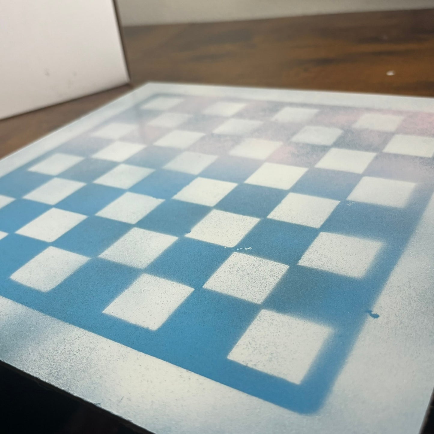 Fading Sky Blue - Painted Chess Board