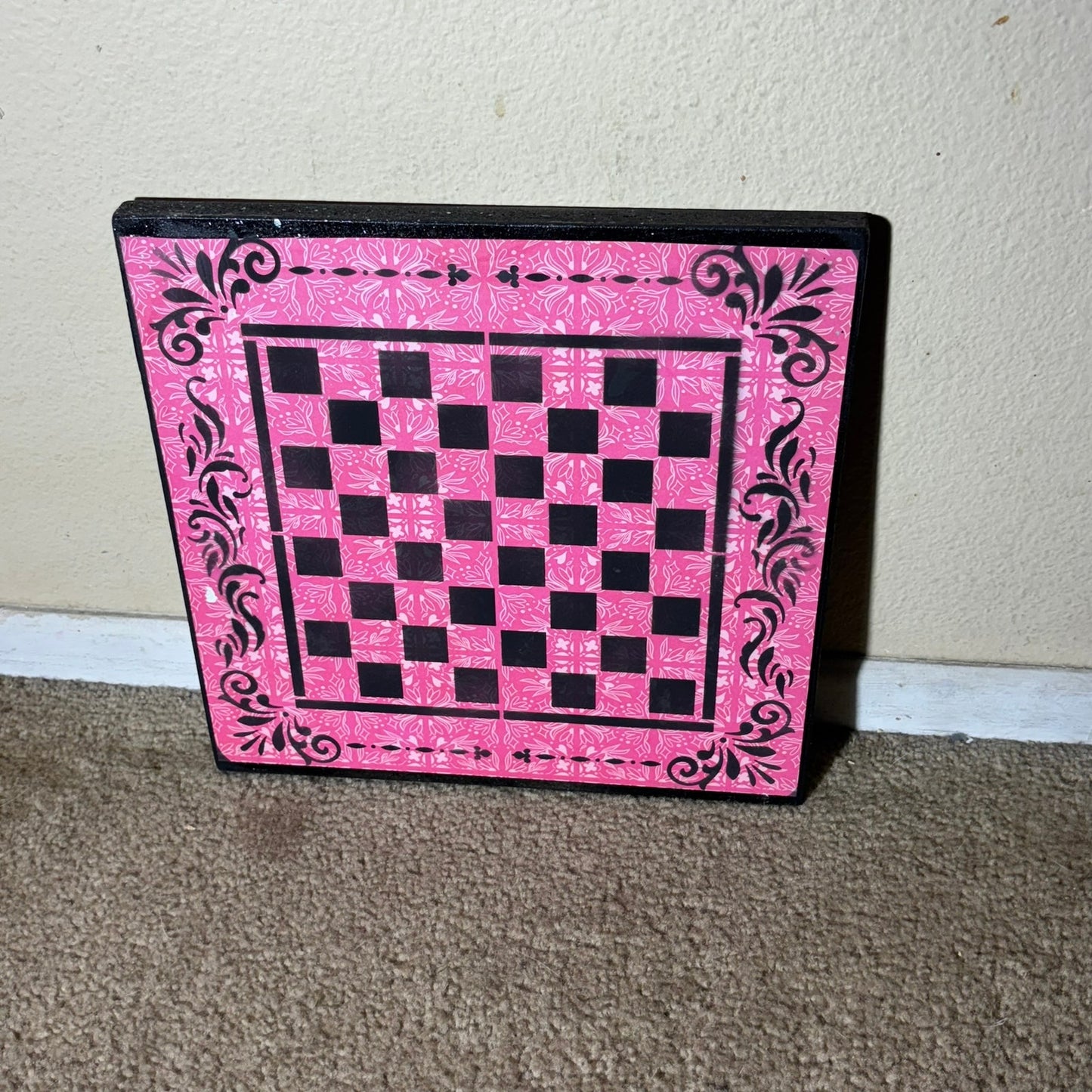 Pink & Black - Scrapbook Chess Board