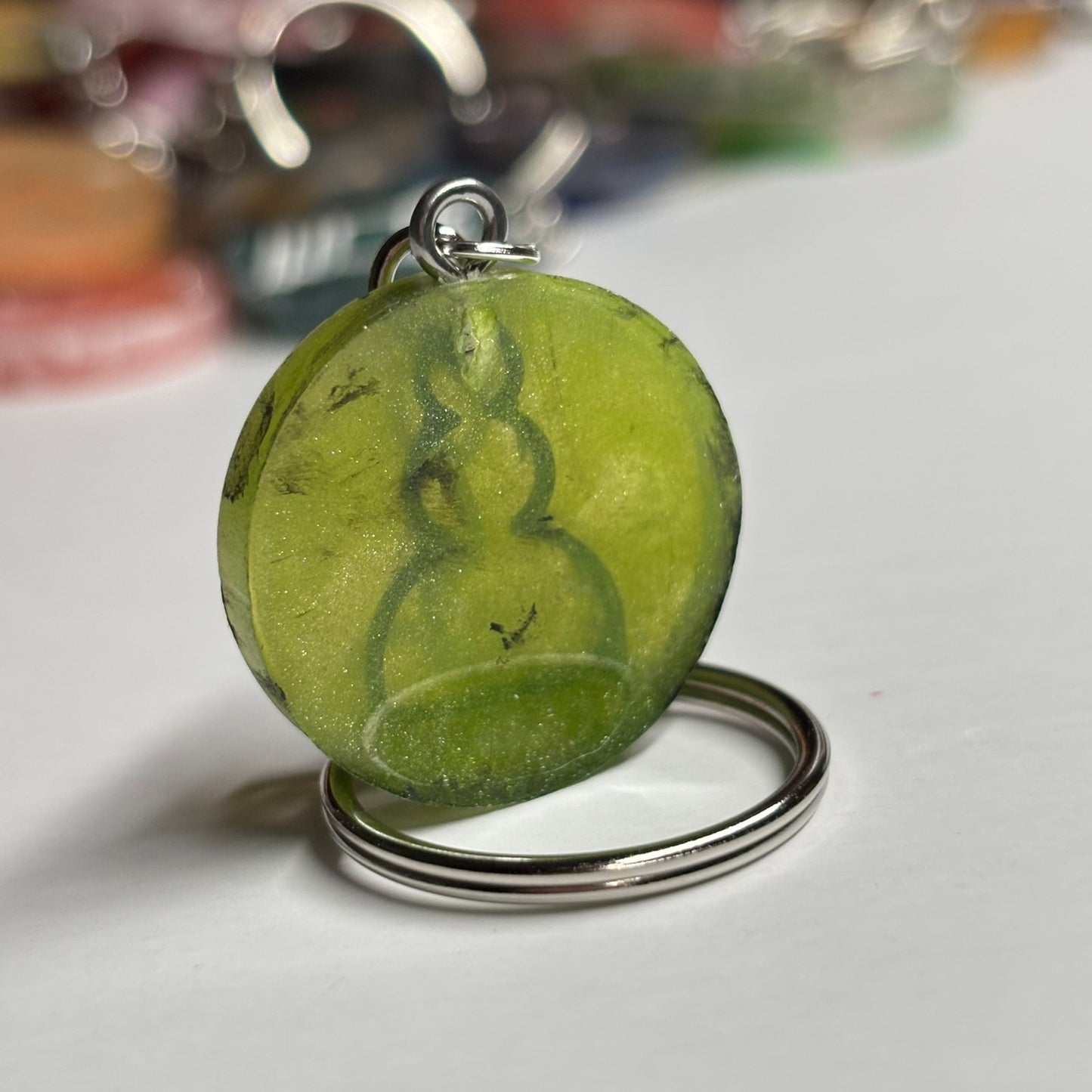 Lime Green - Handmade Resin Keychain
