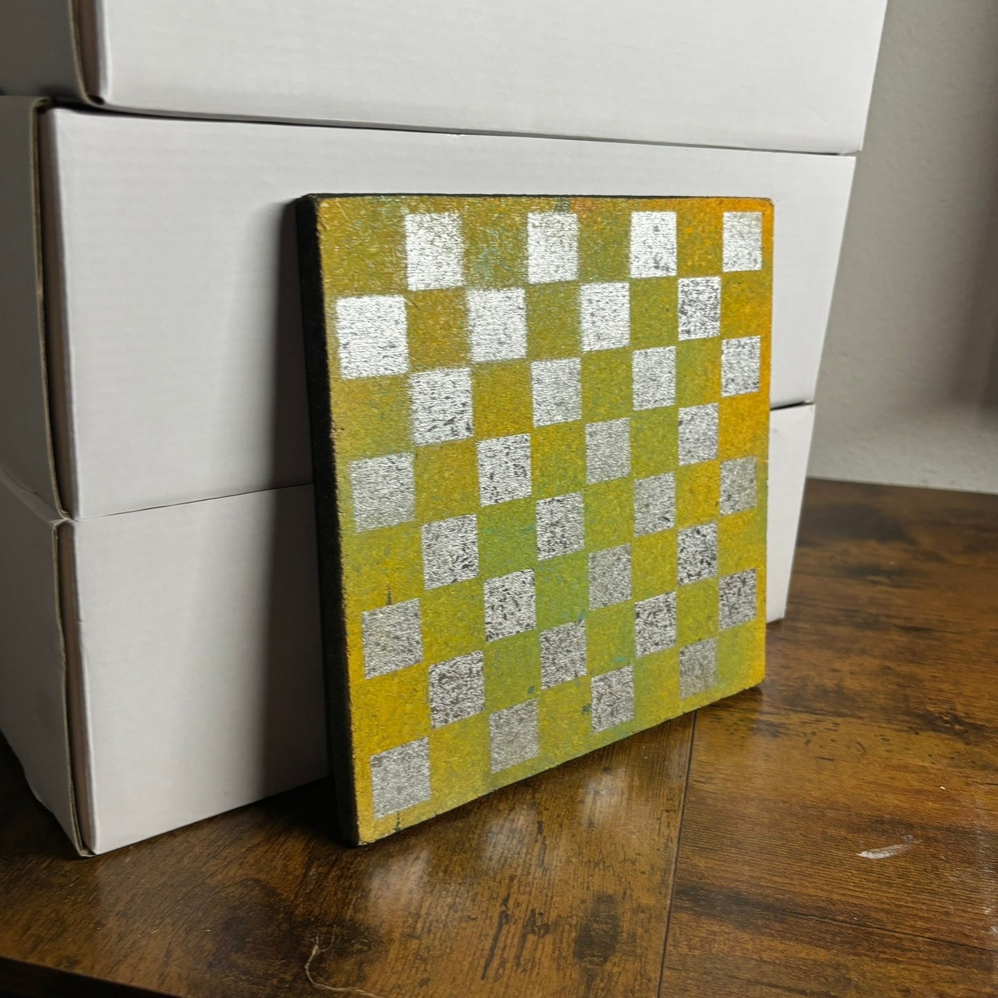 Yellow Chrome - Painted Double Sided Chess Board