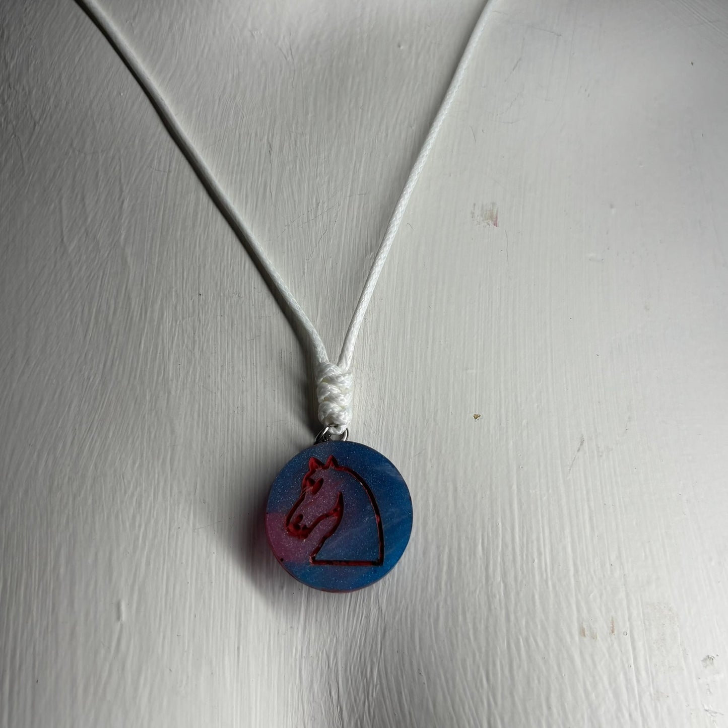 Dark Space Knight - Handmade Resin Chess Necklace