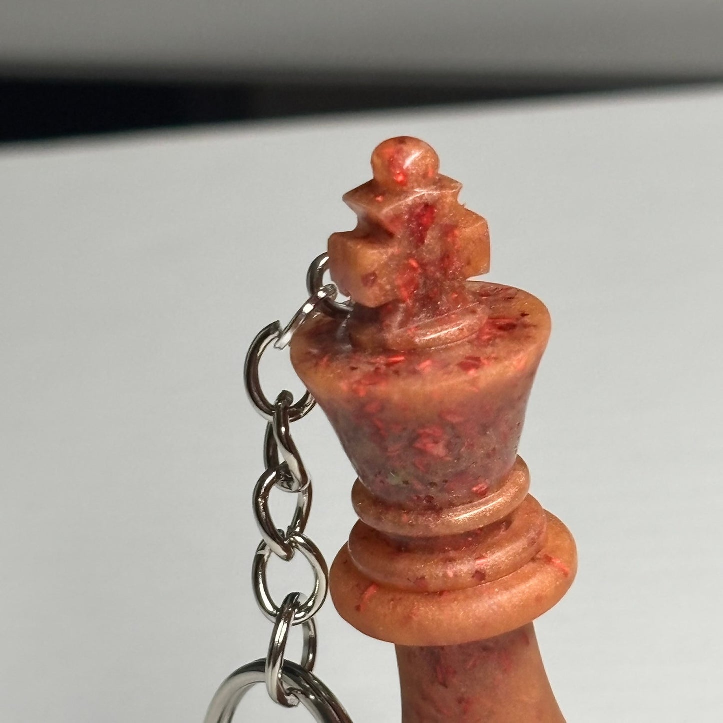 Orange Fire King - Handmade Resin Keychain