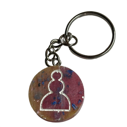 Colorful Royal Pawn - Handmade Resin Keychain - Flat Edition