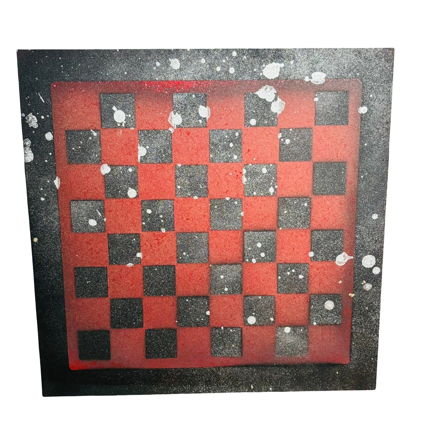 Chrome Red & Black - Painted Chess Board