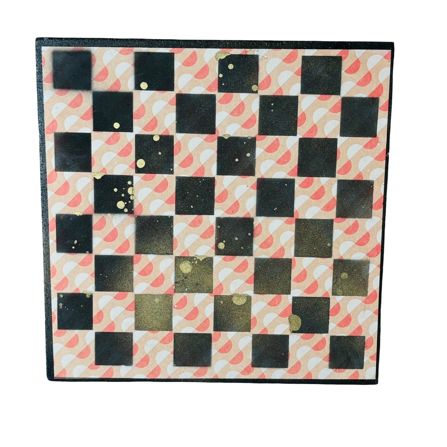 Orange Swirl - Scrapbook Chess Board